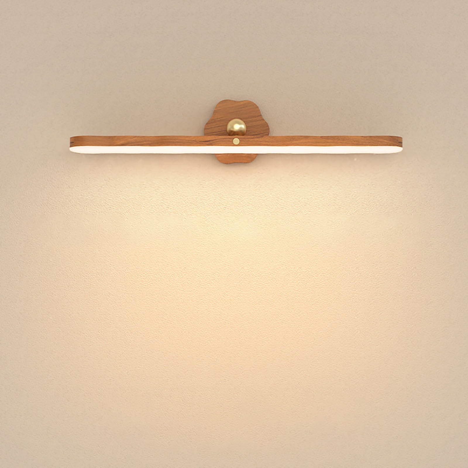 Wall Lights for Bedroom Battery Operated Wall Sconce Lamp Vanity Light Magnetic Wooden Wireless Rechargeable Wall Lights,Rotating Multi-purpose Night Light Movable Light Detachable Cabinet Light A - Image 1