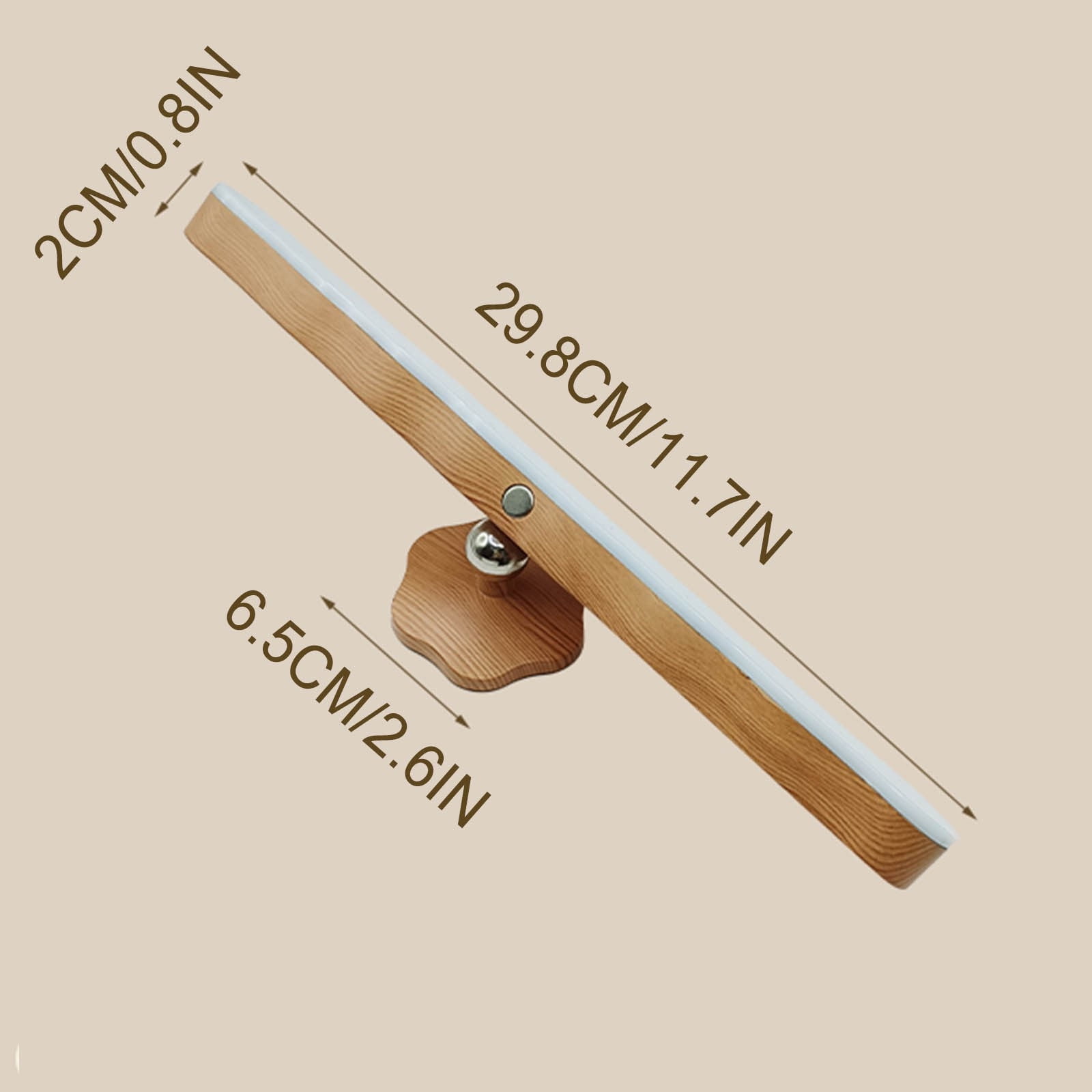 Wall Lights for Bedroom Battery Operated Wall Sconce Lamp Vanity Light Magnetic Wooden Wireless Rechargeable Wall Lights,Rotating Multi-purpose Night Light Movable Light Detachable Cabinet Light A - Image 3