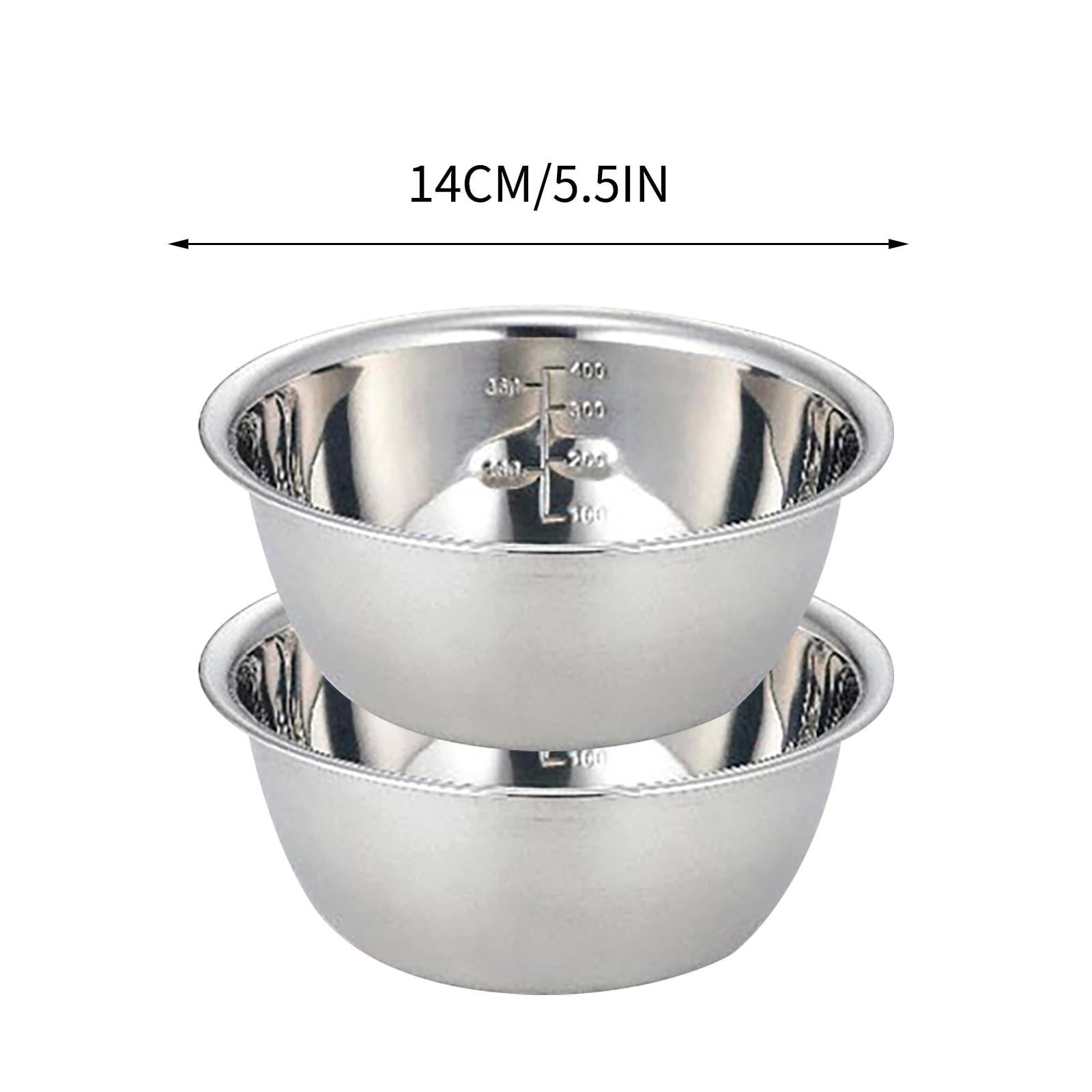 Thickened Stainless Steel Mixing Bowl - Salad Bowl, Metal Bowls, Stainless Steel Basin, Heavy Duty Deeper Edge Mirror Finish Dishwasher Safe Bowl, Metal Bowls,Stainless Steel Basin, Water Basin 14CM 400ml - Image 2