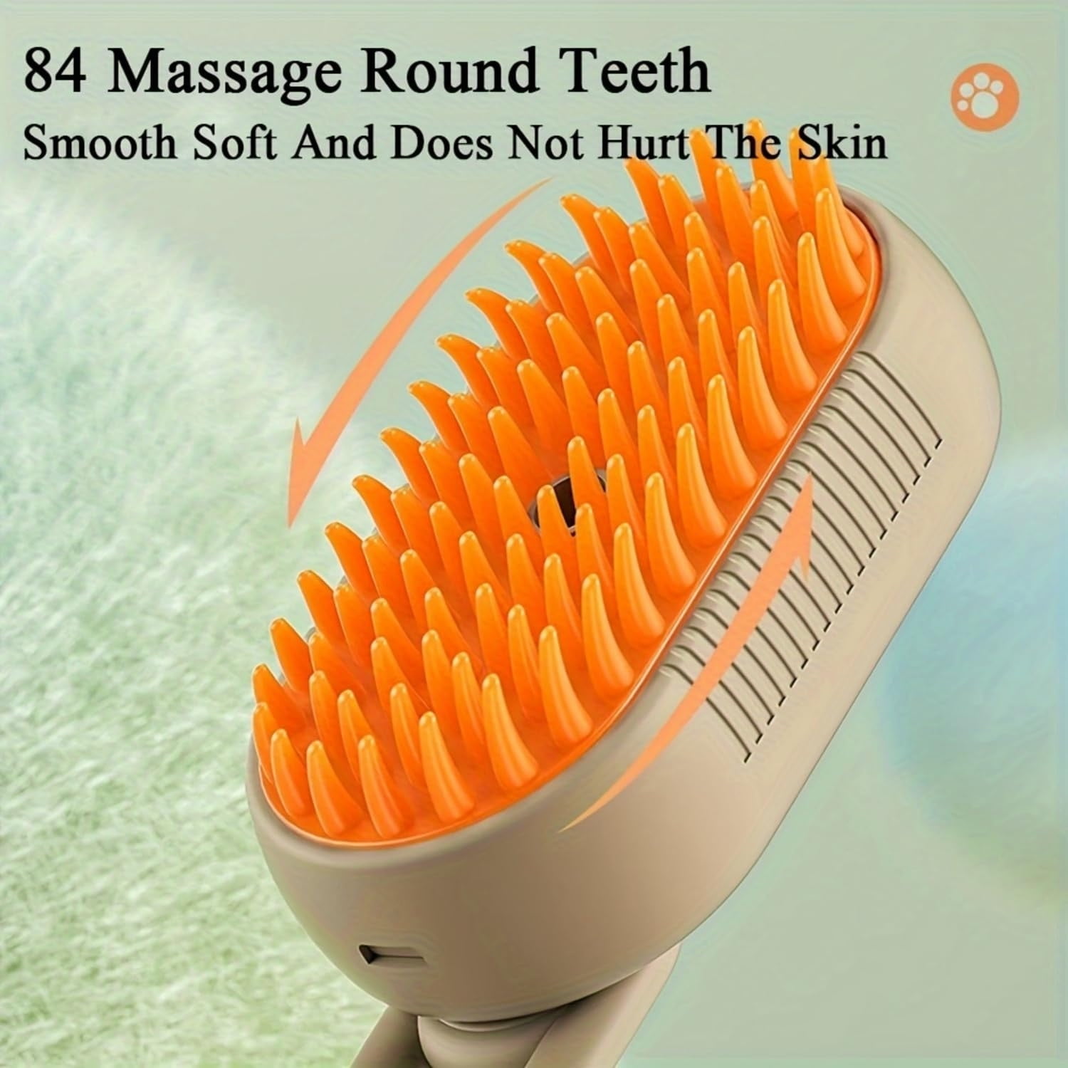 Pet Spray Massage Comb with Steam - 3-in-1 Steam Grooming Brush for Cats & Dogs, Pet Hair Removal, Massage & Cleaning Spray Comb, Ergonomic & Portable, Compact & Easy to Clean,for Bathing & Grooming White - Image 5