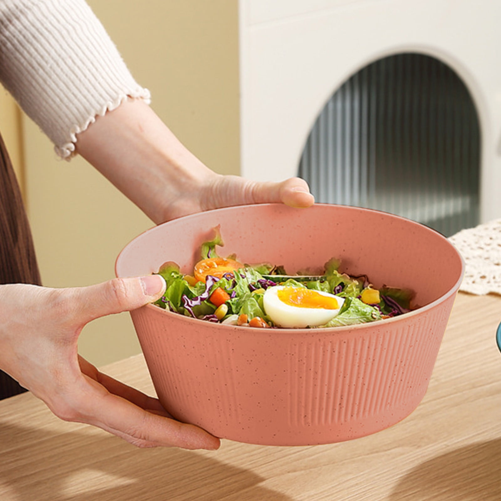 Unbreakable Large Cereal Bowl - Wheat Straw Bowls Salad bowls Microwave and Dishwasher Safe Salad Bowls, Stackable Color Kitchen Bowls for Serving, Soup, Oatmeal, Pasta, Noodles Orange - Image 6