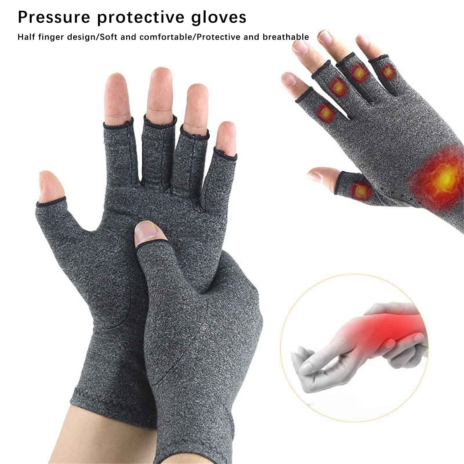 Pressure Gloves Half Finger, Cycling Joint Care Sports Gloves, Antiskid Fitness Gloves for Men and Women, Comfortable Compression Gloves for Hand Relief, Mobility & Repetitive Task Support, Size M D - Image 5