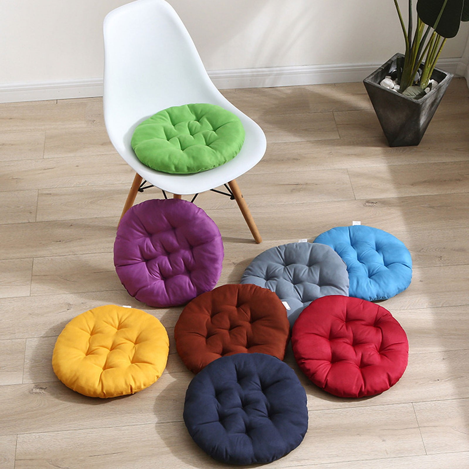 Round Bar Stool Cushion - Round Soft Chair Cushions Home Floor Pillow Indoor Corduroy Chair Pads Office Seat Cushion, Comfortable Sitting for Wooden or Metal Stools Gray - Image 3