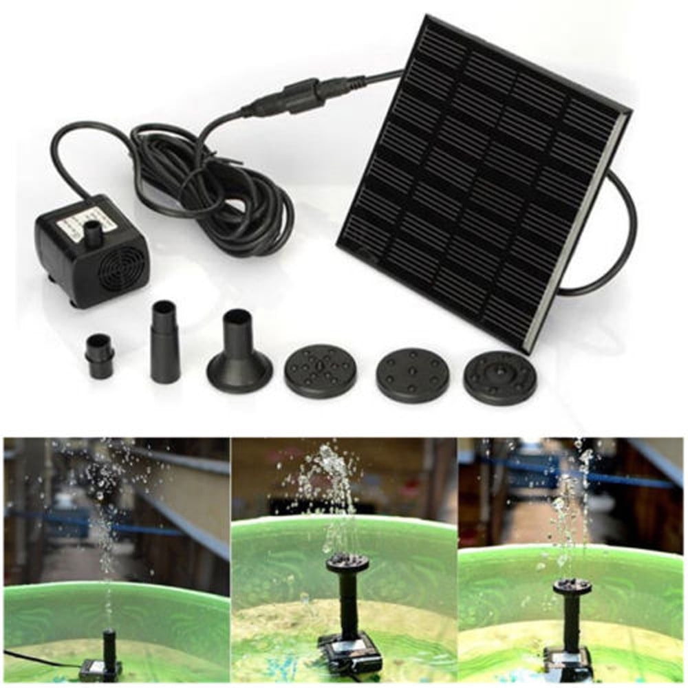 Panel Water Pump for Bird Bath Water Pump Kit - Solar Fountain 7V/140Ma Submersible Water Pump for Pool, Garden, Pond, 150L/H Max Flow, 16” Max Water Height, Outdoor Watering, 10Ft Cable - Image 1