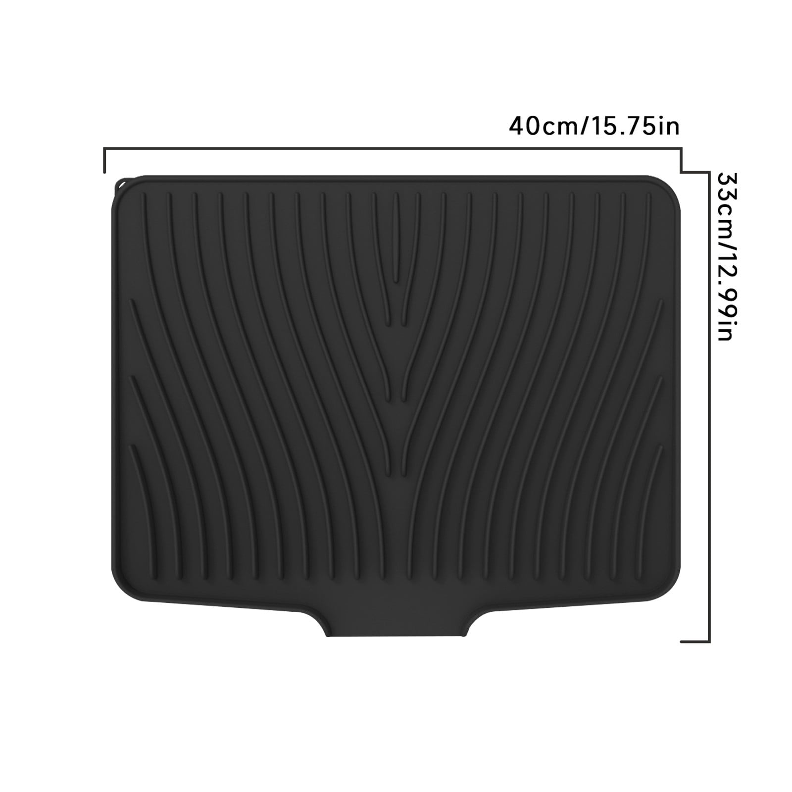 40x33 Inch Extra Large Kitchen Countertop Draining Silicone Tray - No Punching, Waterproof Drying Pad for Dishes,Water Diverting, Anti-Accumulating, Multifunctional Counter Protector for Kitchen Use Black - Image 6