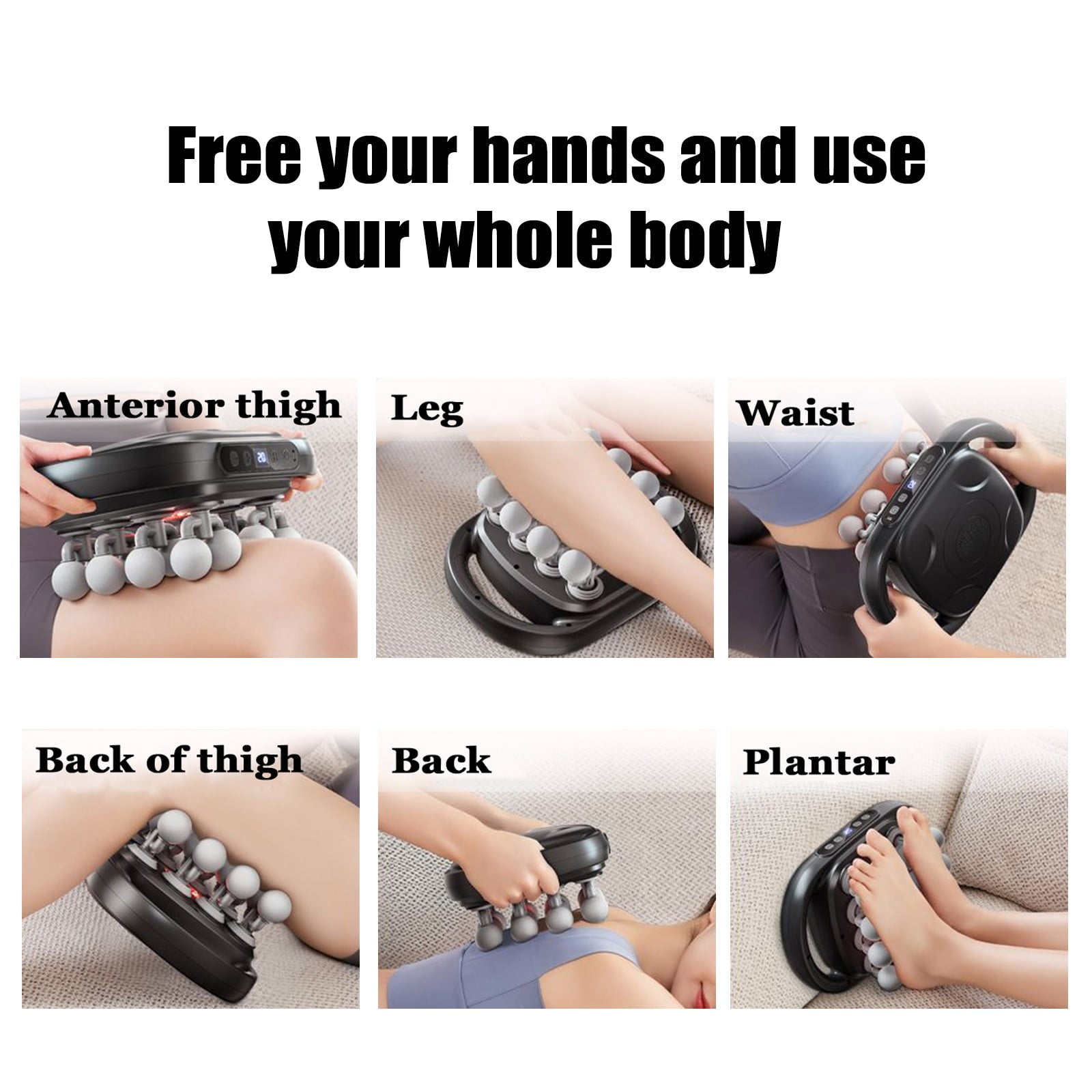 16-Head Rechargeable Muscle Fascia Gun with LCD Display - 9 Modes, 20 Adjustable Speeds, for Muscle Pain Relief, Back, Legs, Neck, and Body,Gift for Men and Women - 11 x 7.48 x 3.94 inches - Image 2