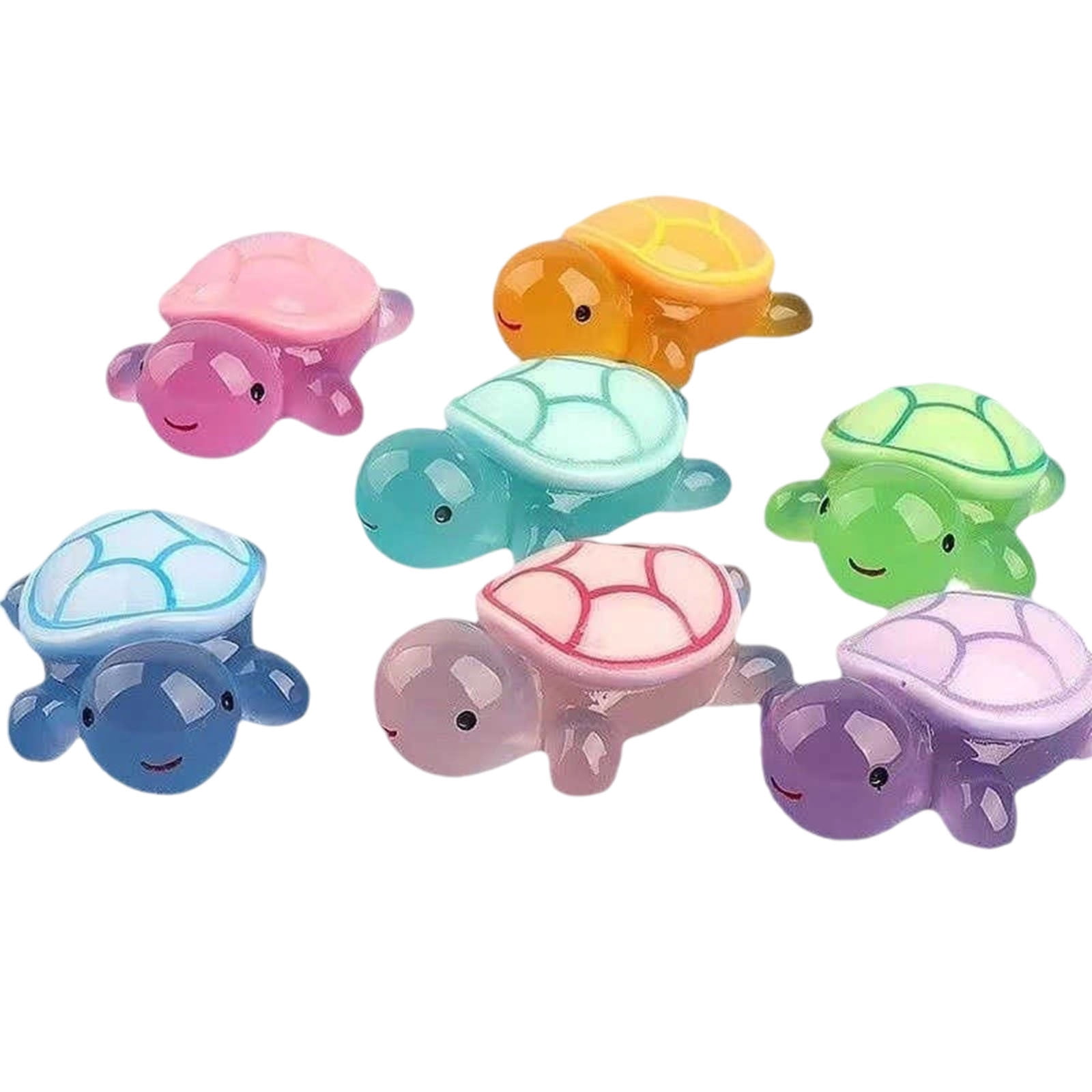 100 PCS Cute Tiny Turtles for Crafts - Mini Turtle Figurines Glow in The Dark Miniatures Resin Turtles Cute for Fairy Garden Moss Landscape Party Decoration Hidden Game Nail Art DIY Projects - Image 2