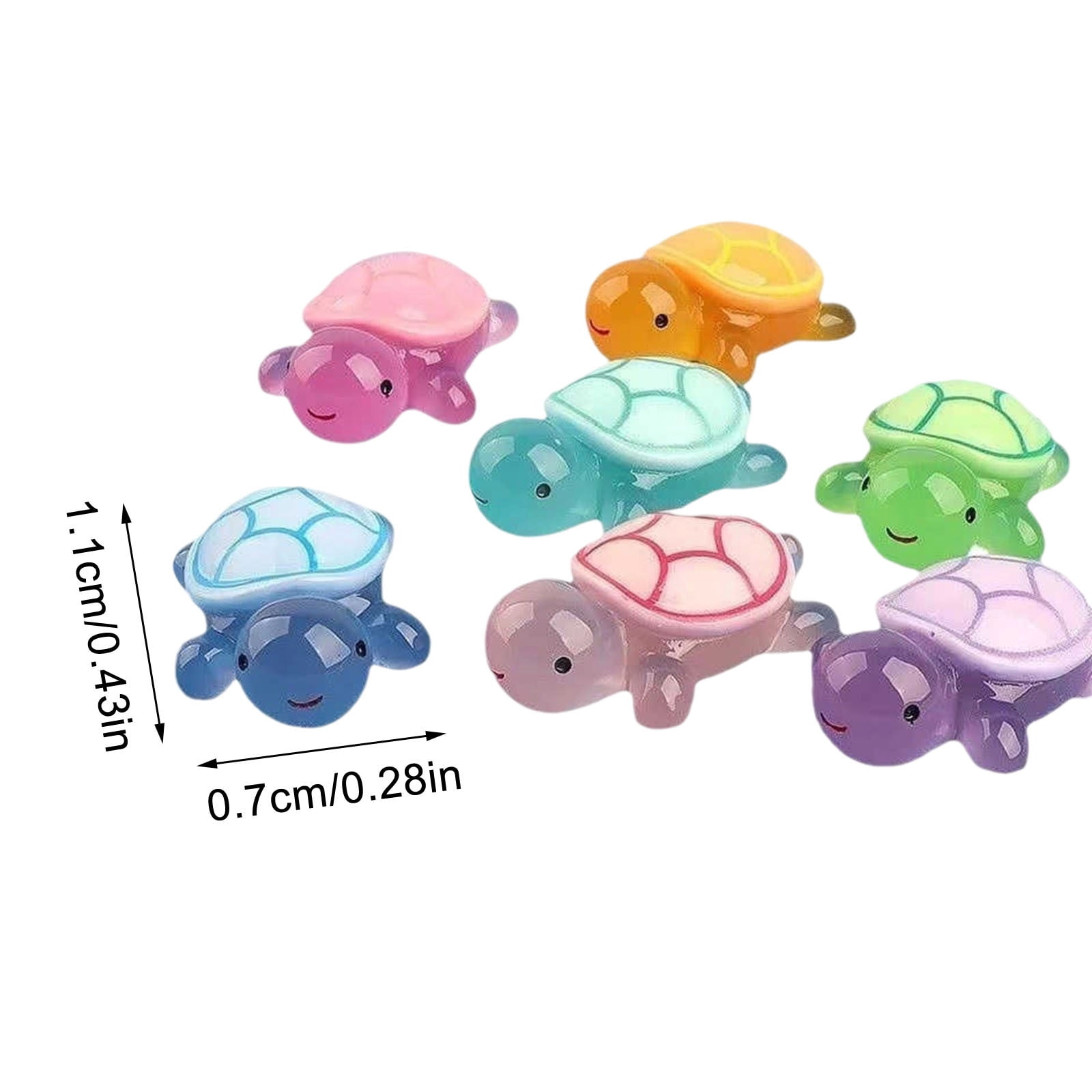 100 PCS Cute Tiny Turtles for Crafts - Mini Turtle Figurines Glow in The Dark Miniatures Resin Turtles Cute for Fairy Garden Moss Landscape Party Decoration Hidden Game Nail Art DIY Projects - Image 3