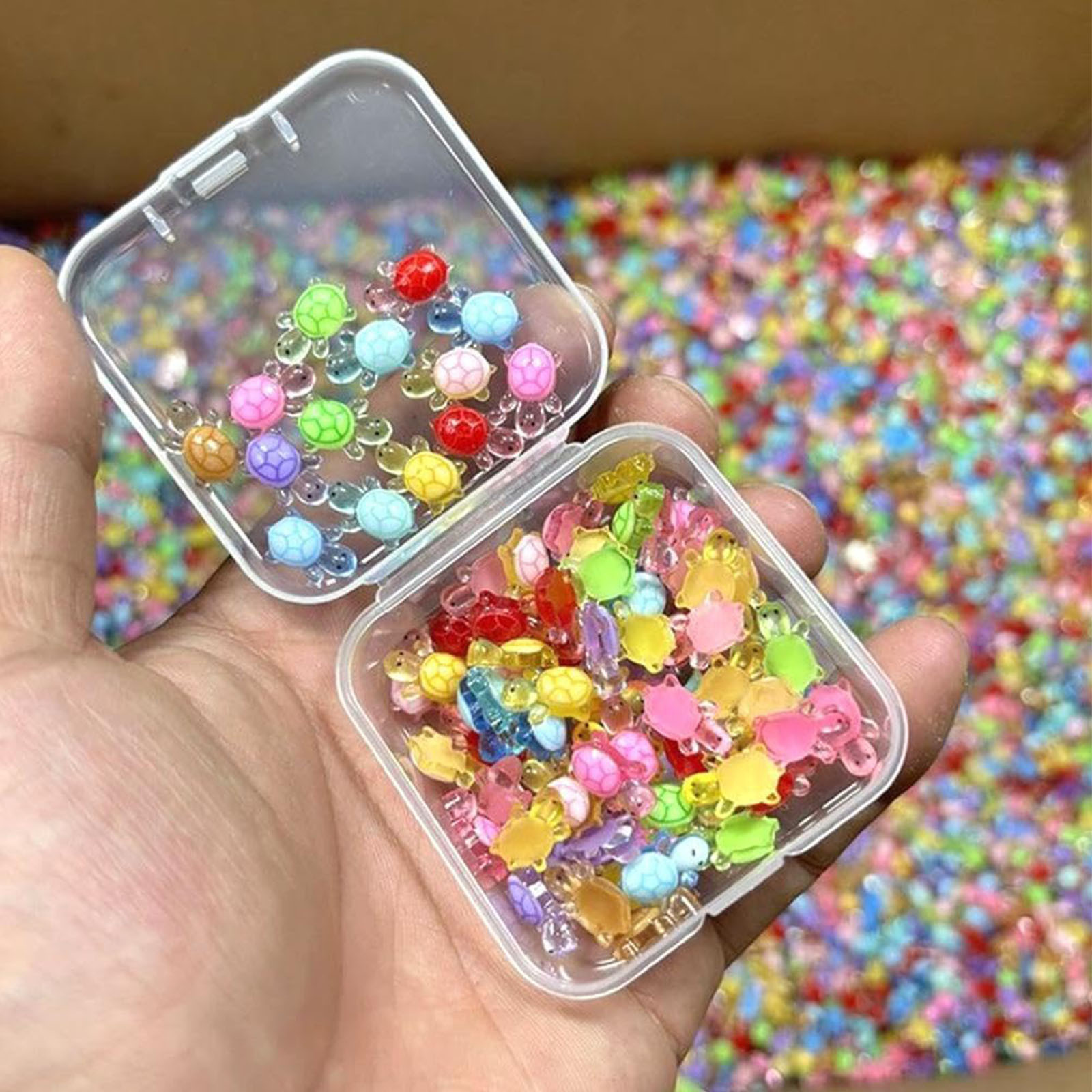 100 PCS Cute Tiny Turtles for Crafts - Mini Turtle Figurines Glow in The Dark Miniatures Resin Turtles Cute for Fairy Garden Moss Landscape Party Decoration Hidden Game Nail Art DIY Projects - Image 6