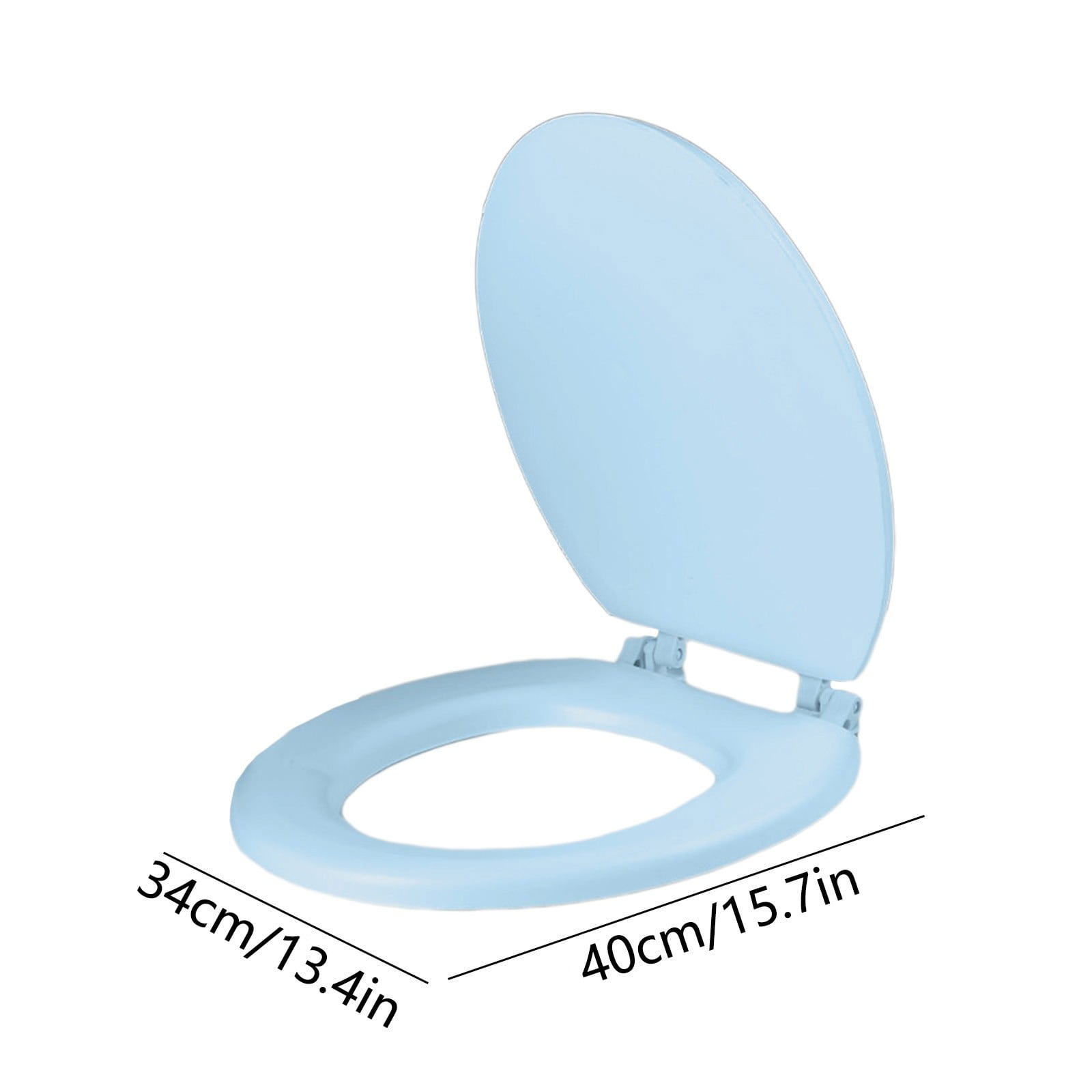 Universal Round Toilet Seat - 15.7 x 13.4 Inch Soft Close Plastic Toilet Lid with Foam Cushion, Easy Install & Clean, Durable Design for Standard Toilets Blue - Image 3