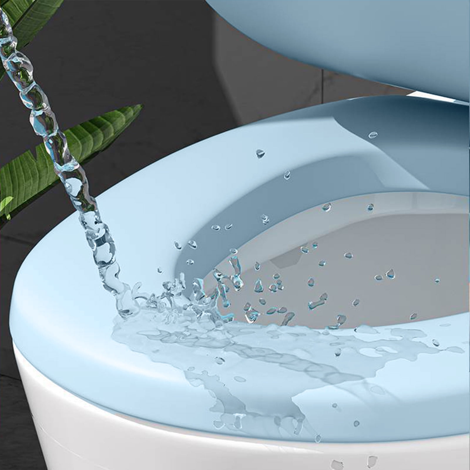Universal Round Toilet Seat - 15.7 x 13.4 Inch Soft Close Plastic Toilet Lid with Foam Cushion, Easy Install & Clean, Durable Design for Standard Toilets Blue - Image 4