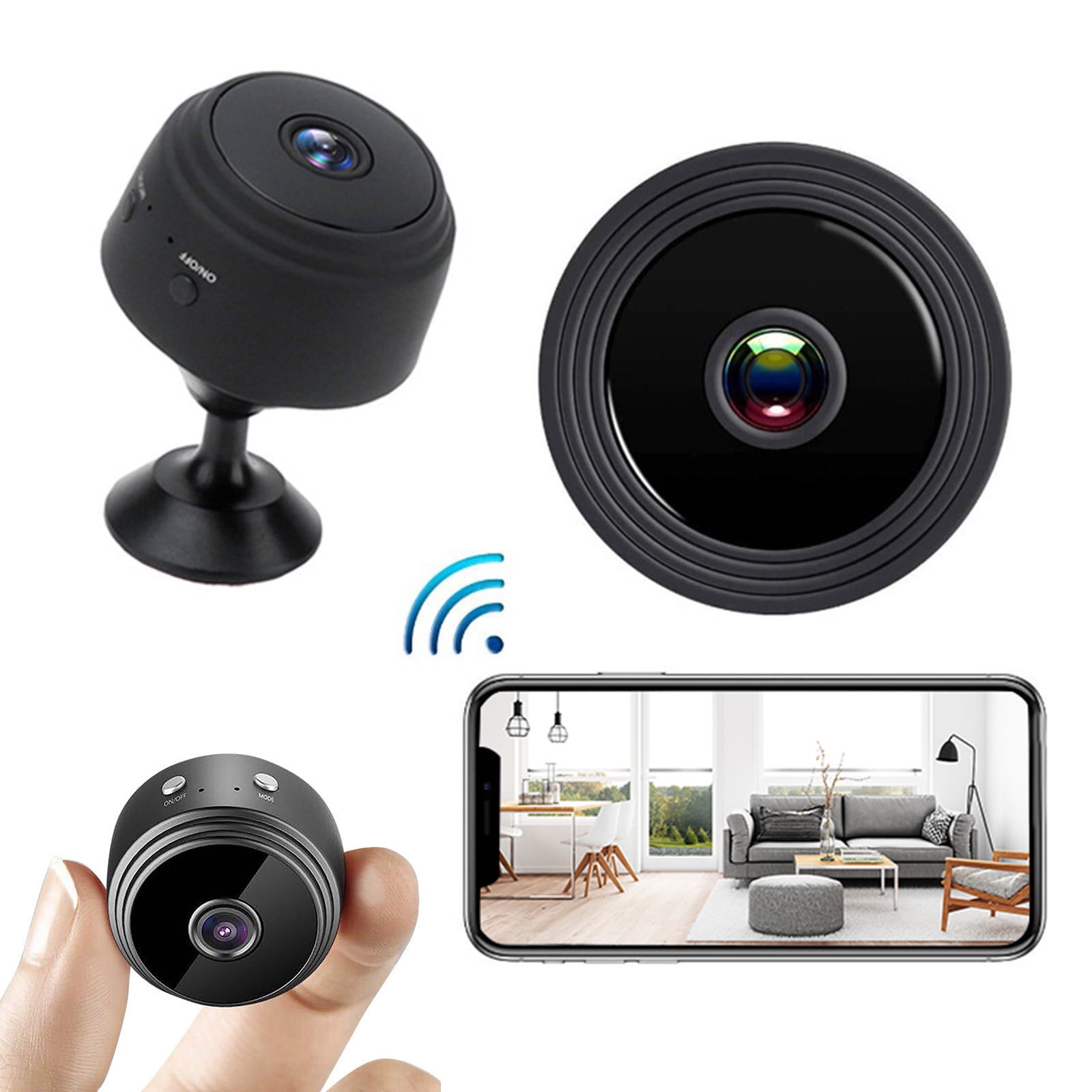 Magnetic Mini Security Camera - 3 Pack 1080P WiFi Wireless Security Camera - Motion Detection, Night Vision, Loop Recording, USB Rechargeable, Indoor & Outdoor Use, Home/Office Surveillance - Image 4