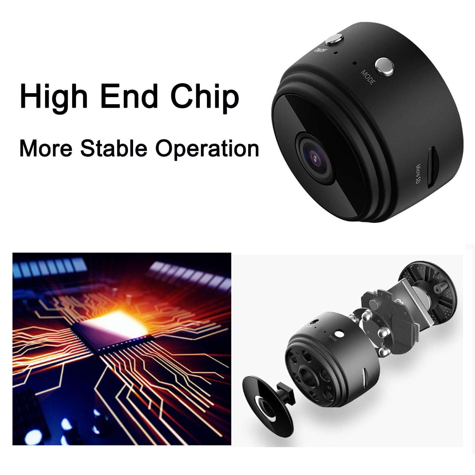 Magnetic Mini Security Camera - 3 Pack 1080P WiFi Wireless Security Camera - Motion Detection, Night Vision, Loop Recording, USB Rechargeable, Indoor & Outdoor Use, Home/Office Surveillance - Image 5