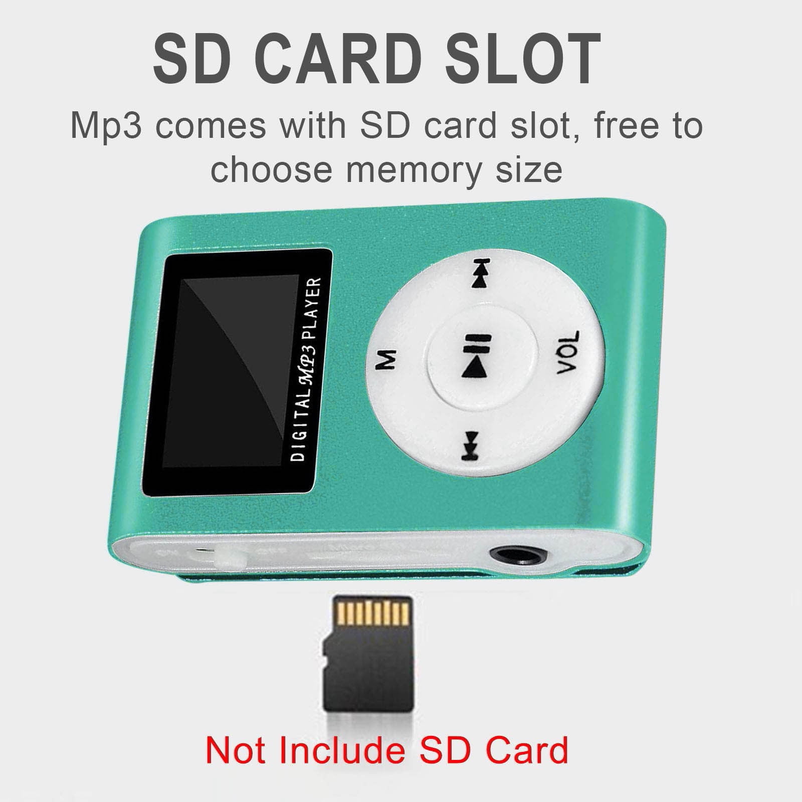 Portable MP3 Player with Clip - Mini USB LCD Screen MP3 Player, Support MP1, MP2, MP3 Music Formats, Built-in Rechargeable Battery,Includes Headphones, for Sports and Outdoor Activities Black - Image 6