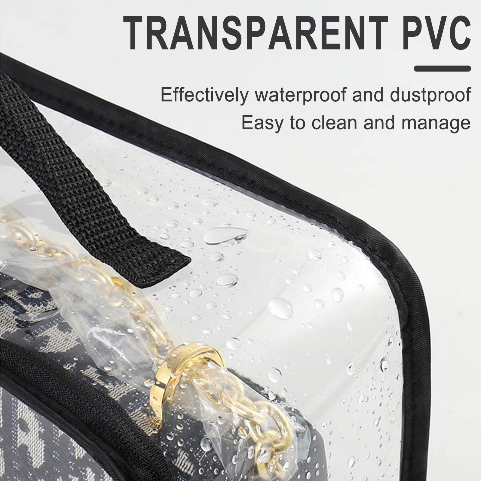 Clear Makeup Bags - Visual Bag Organizing Bag, Large Cosmetic Makeup Bags Set Clear PVC with Zipper Handle Portable Travel Luggage Pouch Airport Airline Vacation Organization A - Image 4