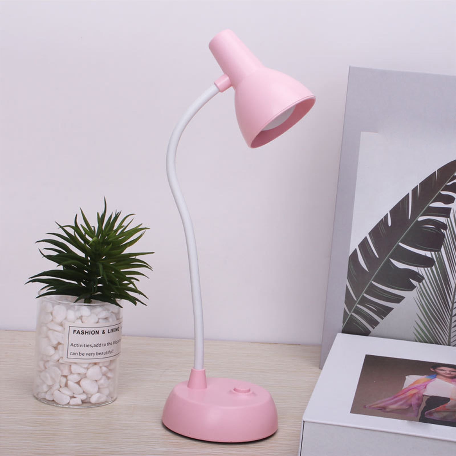 LED Desk Lamp with USB Charging Port, Auto Dimming Task Lamp, Flexible Gooseneck Table Light for Dorm Bedside, Adapter Include, White, Desk Lamp with Flexible Gooseneck Hose Neck Pink - Image 1