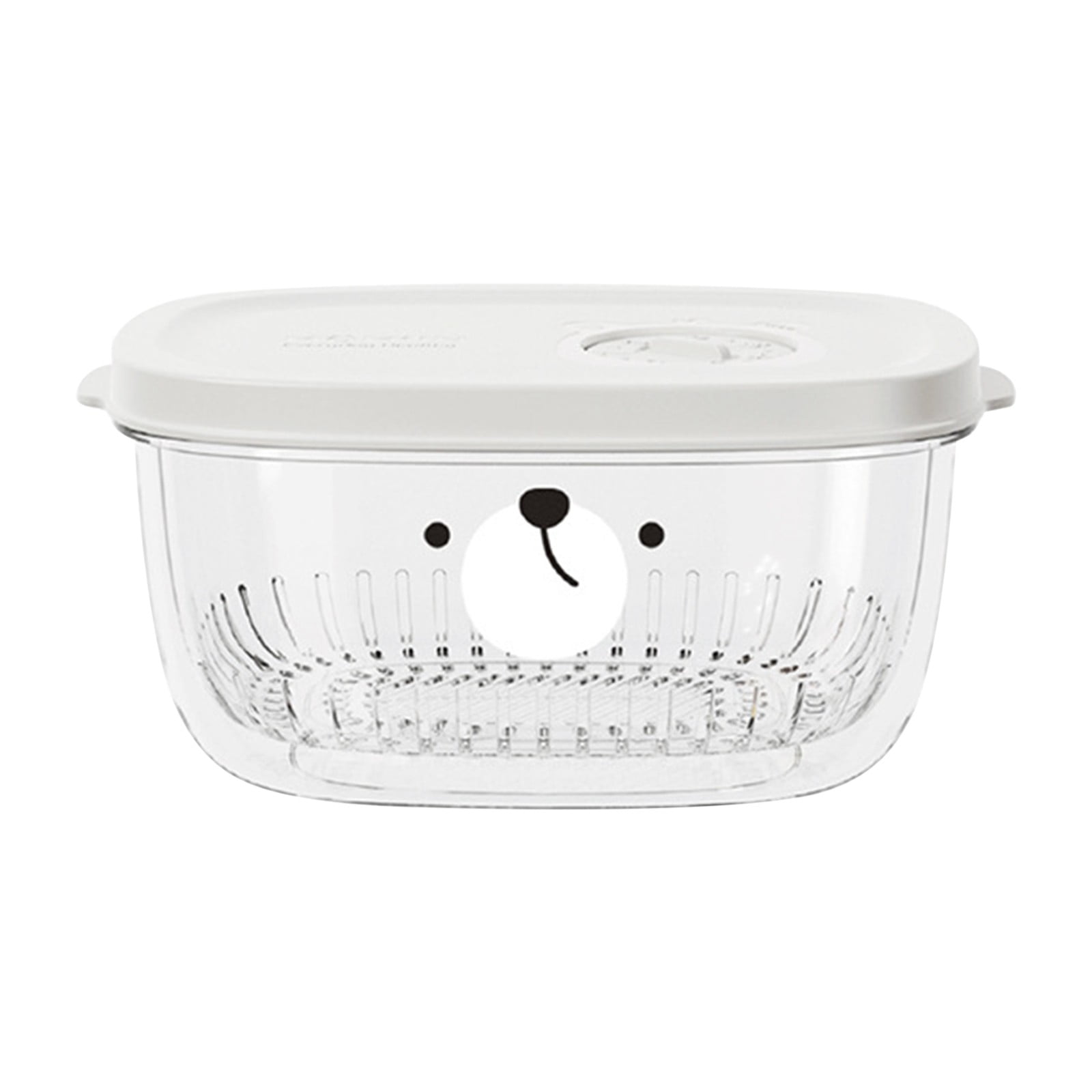 Shallots Ginger Garlic Storage Box - 5.9x2.8in Food-grade Refrigerator Fresh-keeping Box with Detachable Draining Basket for Vegetables, Minced Garlic & Food Prep White - Image 1