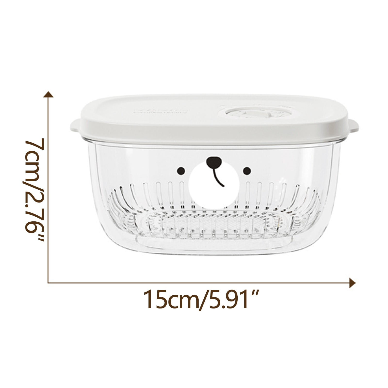 Shallots Ginger Garlic Storage Box - 5.9x2.8in Food-grade Refrigerator Fresh-keeping Box with Detachable Draining Basket for Vegetables, Minced Garlic & Food Prep White - Image 2