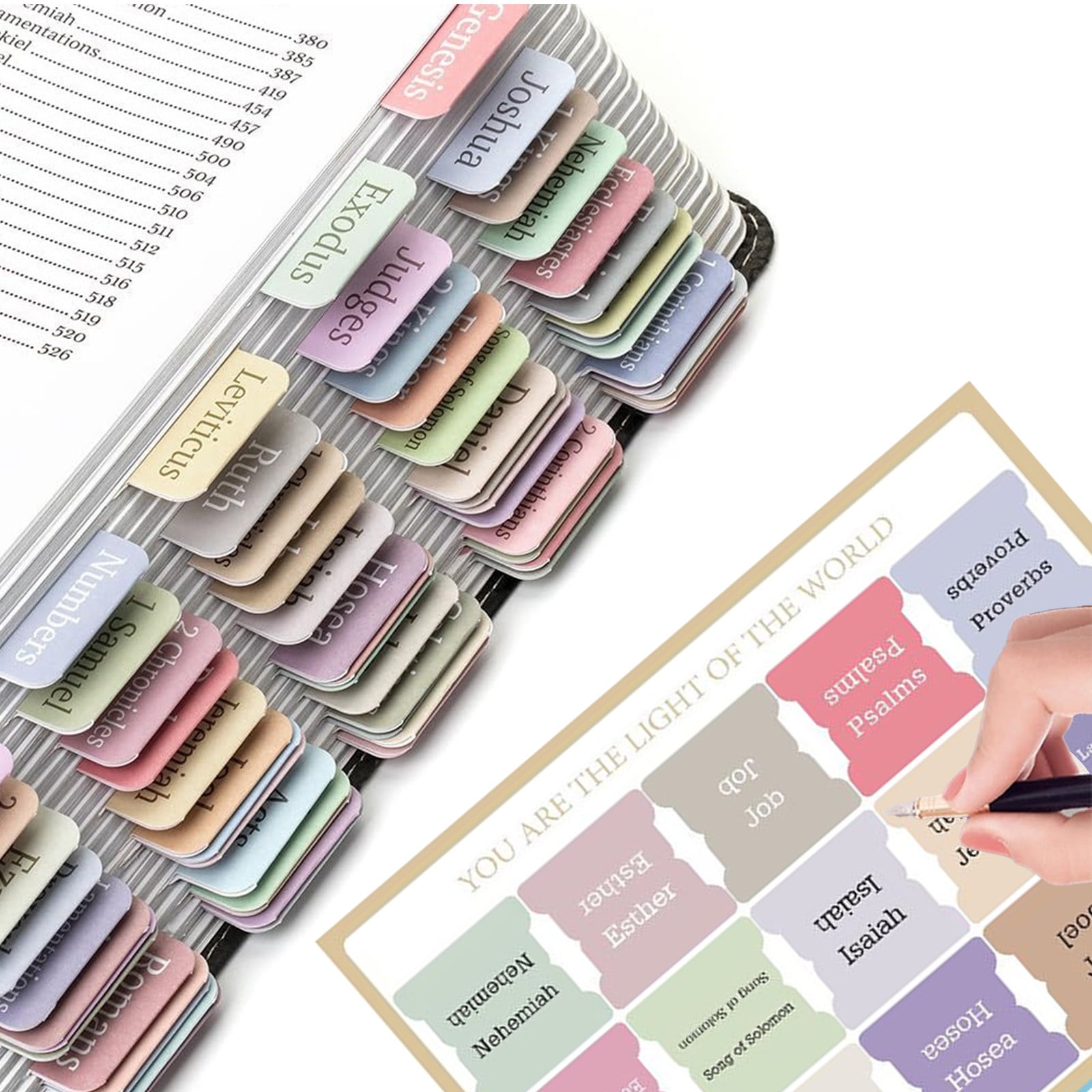Bible Guidance Tabs with Book Tabs & Blank Customizable Tabs – 7.87 x 5.5 inches, Easy Apply & Removable, Bible Navigation Aid for Efficient Study, Personalize Favorite Verses, No Residue Multicolor - Image 6