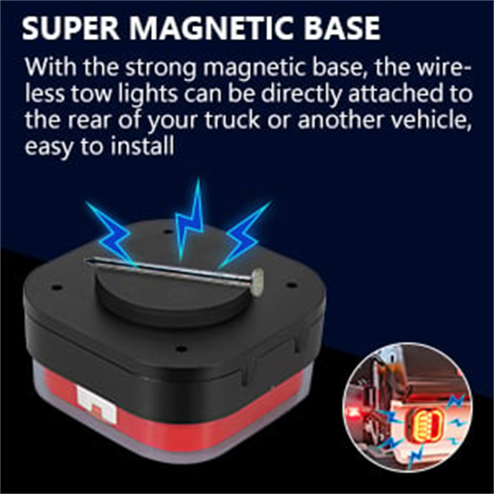 Trailer Lights,Boat Trailer Lights,Wireless ,LED Rear Tail Lights Dynamic Stop Brake Indicator Lamp Trailer ,Utility Boat Trailer Submersible ,Magnetic & Screw Mount Tow Lights,Waterproof Reflective - Image 3