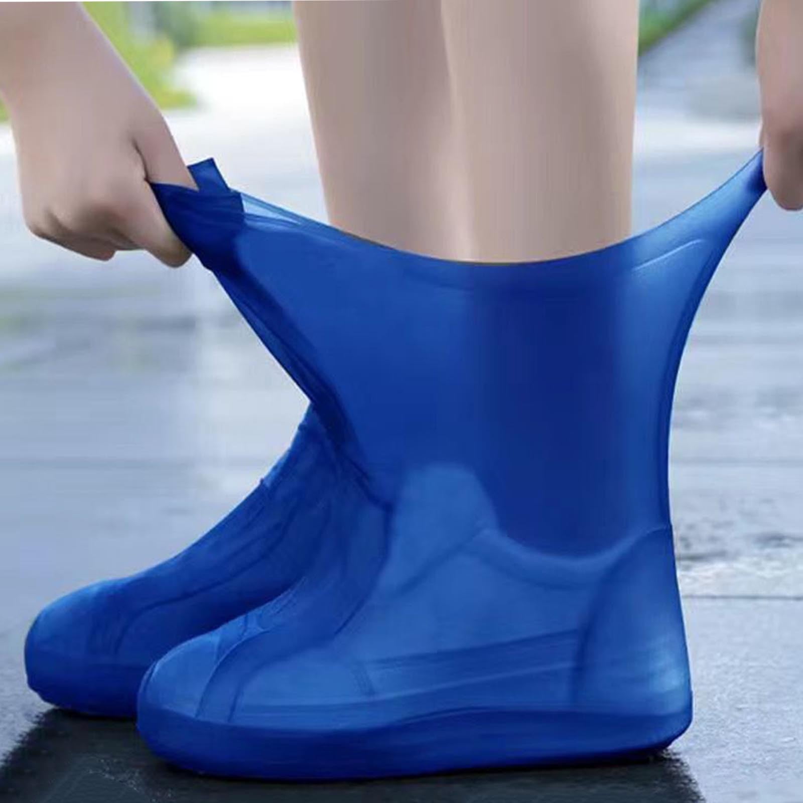 Waterproof Shoe Covers Upgraded,Rain Shoe Covers Reusable Silicone Non Slip Shoe Covers for Outdoor,Rain Shoe Covers for Women and Men, Thickened Wear Rainproof And Waterproof Shoe Cover white, yellow, blue, , and red - Image 1