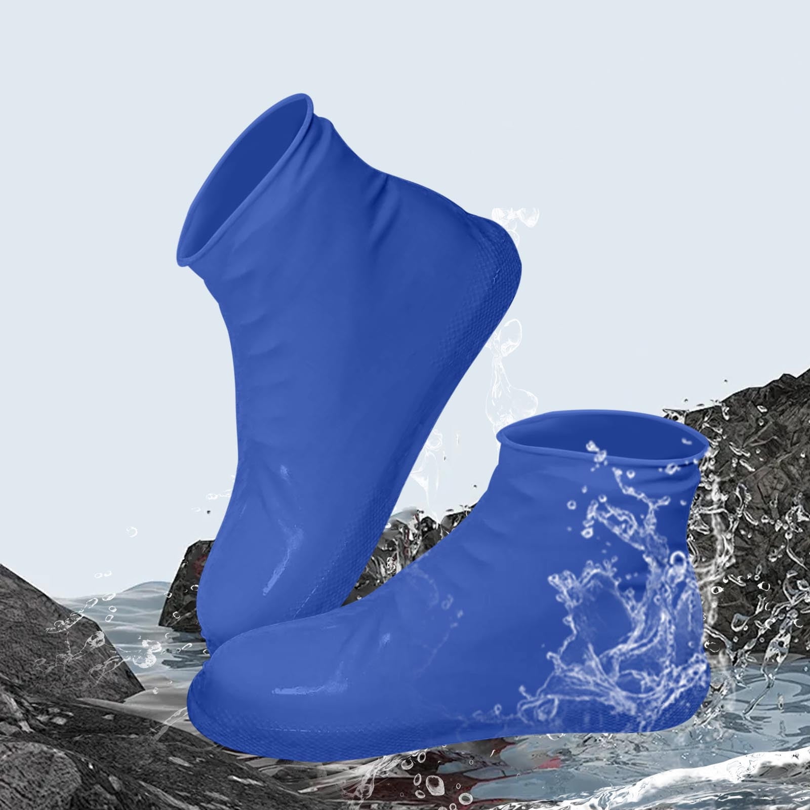 Waterproof Shoe Covers Upgraded,Rain Shoe Covers Reusable Silicone Non Slip Shoe Covers for Outdoor,Rain Shoe Covers for Women and Men, Thickened Wear Rainproof And Waterproof Shoe Cover white, yellow, blue, , and red - Image 2