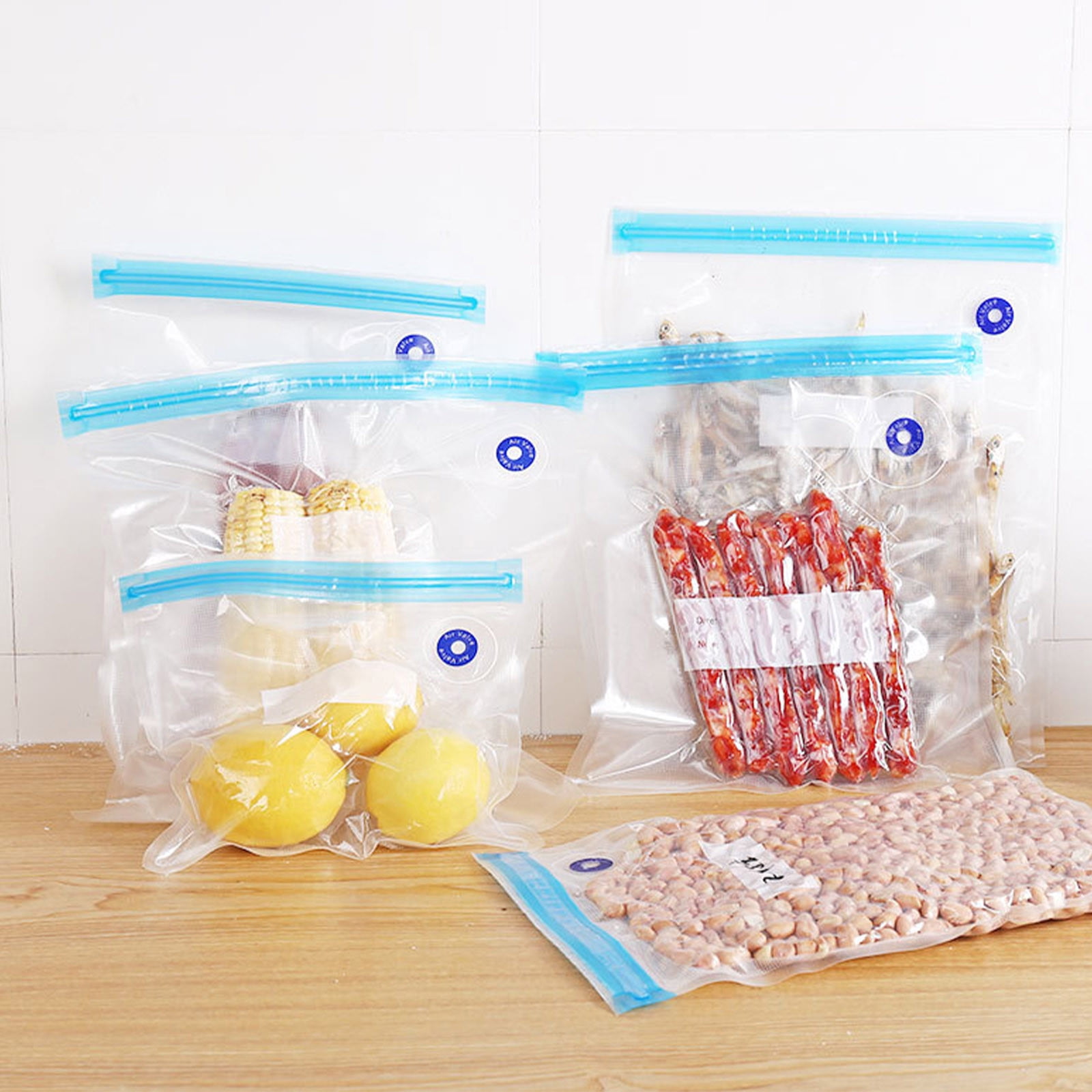 10-Pack Reusable Vacuum Food Storage Bags - BPA-Free, Various Sizes, Double Zipper Seal, Easy-to-Use Vacuum Sealer Bags for Food, Pet Treats & Small Items - Clear, Space-Saving, Freshness Preservation 26*28 - Image 1