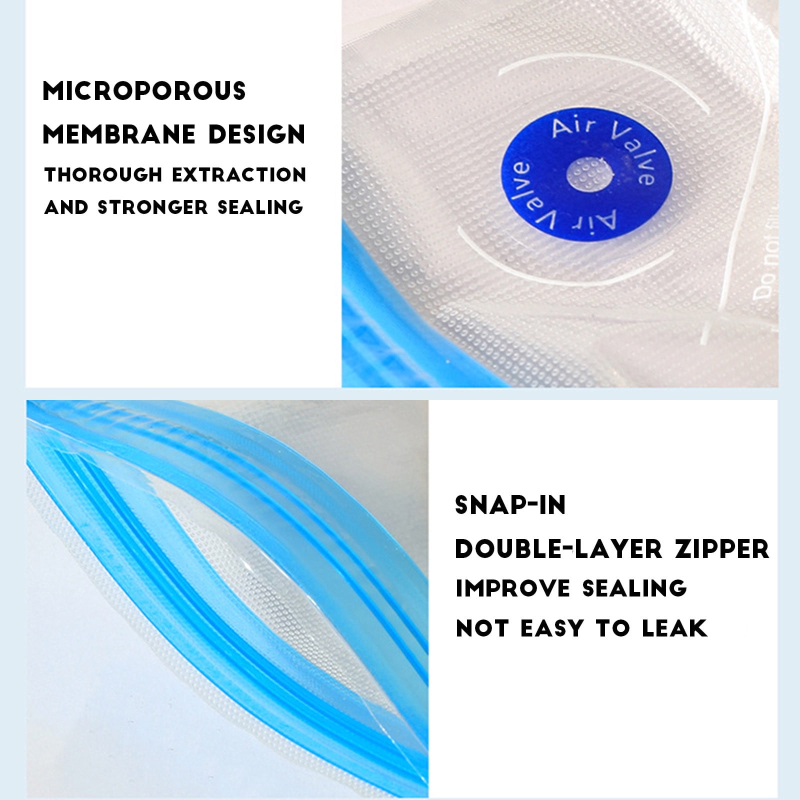10-Pack Reusable Vacuum Food Storage Bags - BPA-Free, Various Sizes, Double Zipper Seal, Easy-to-Use Vacuum Sealer Bags for Food, Pet Treats & Small Items - Clear, Space-Saving, Freshness Preservation 26*28 - Image 4