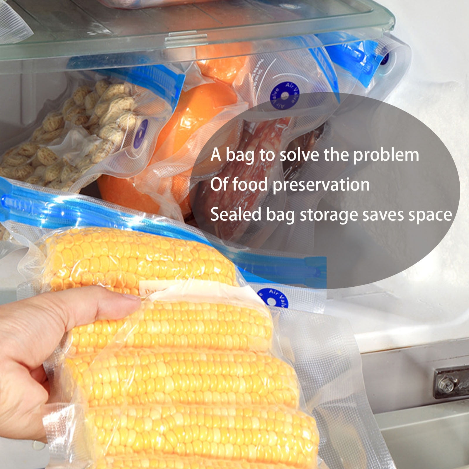 10-Pack Reusable Vacuum Food Storage Bags - BPA-Free, Various Sizes, Double Zipper Seal, Easy-to-Use Vacuum Sealer Bags for Food, Pet Treats & Small Items - Clear, Space-Saving, Freshness Preservation 26*28 - Image 5