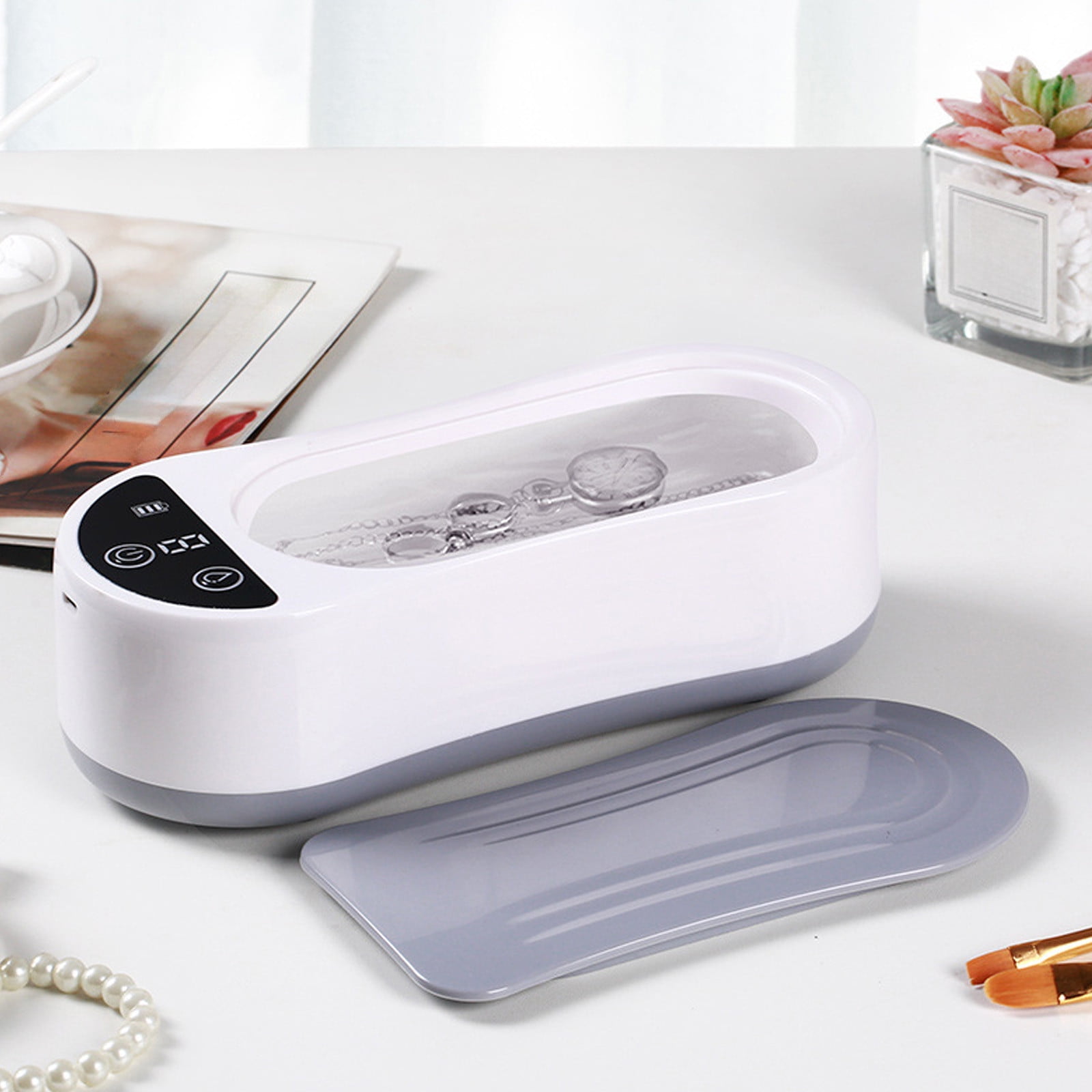 Professional Ultrasonic Cleaner Timer, Ultrasonic Jewelry Cleaner, Portable Jewelry Cleaner Machine, Ultrasonic Retainer Cleaner for Glasses Jewelry - Image 2