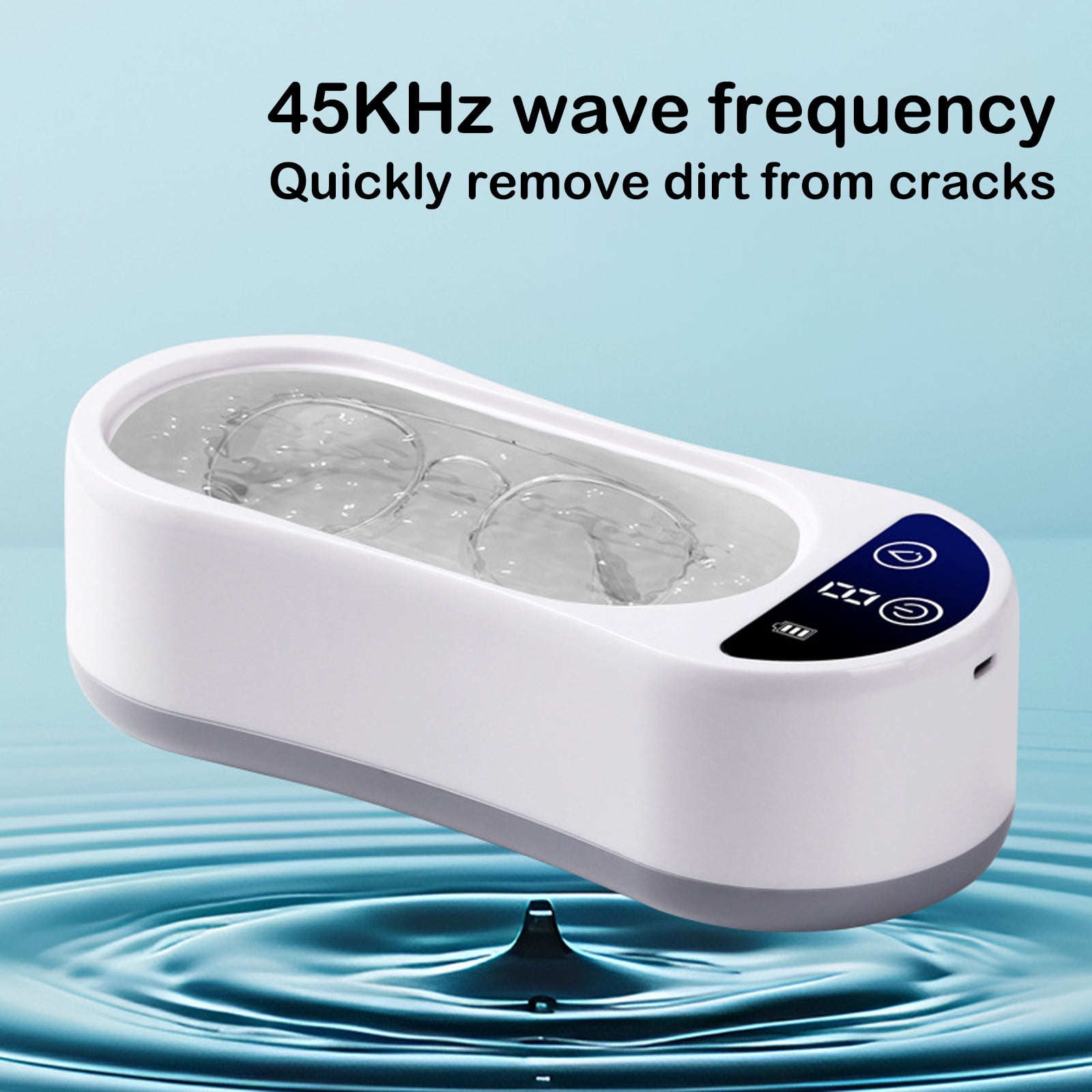 Professional Ultrasonic Cleaner Timer, Ultrasonic Jewelry Cleaner, Portable Jewelry Cleaner Machine, Ultrasonic Retainer Cleaner for Glasses Jewelry - Image 6