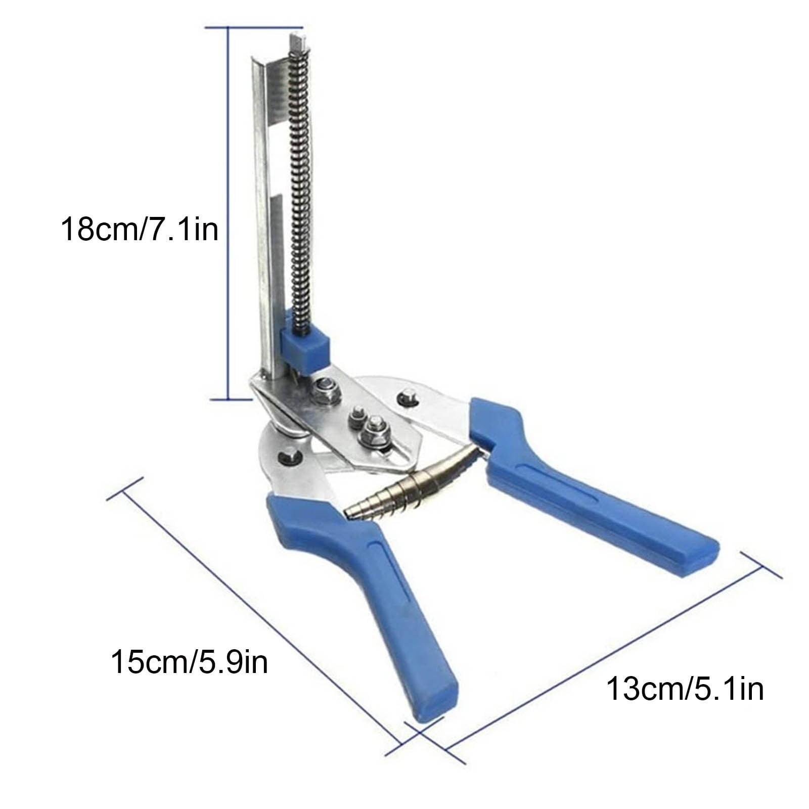 M-Type Nail Ring Pliers Kit with 600 Clips - Automatic Cage Building Tool for Chicken Coops & Fences - Anti-Slip Rubber Handle & Spring-Assisted Operation Blue - Image 3