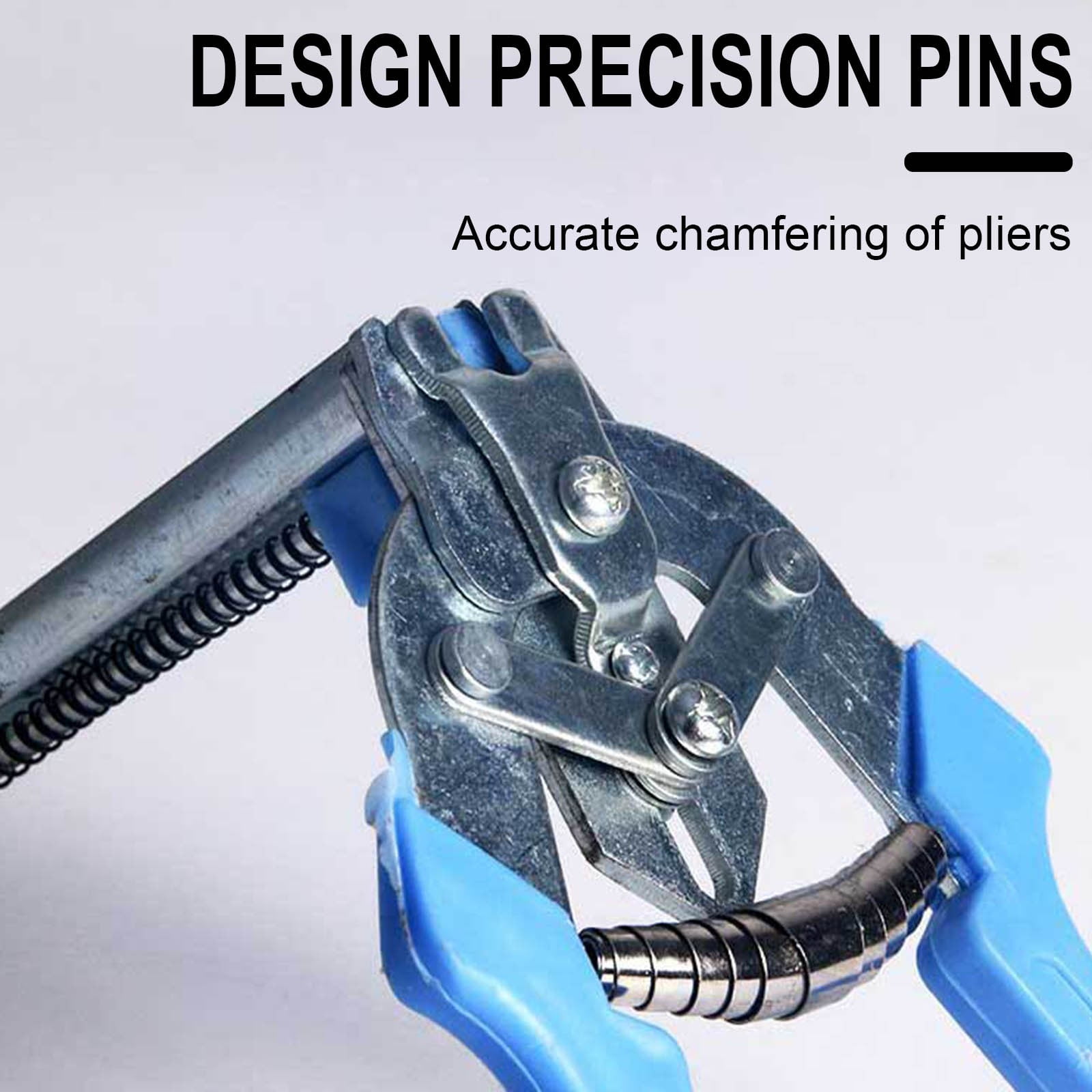 M-Type Nail Ring Pliers Kit with 600 Clips - Automatic Cage Building Tool for Chicken Coops & Fences - Anti-Slip Rubber Handle & Spring-Assisted Operation Blue - Image 4