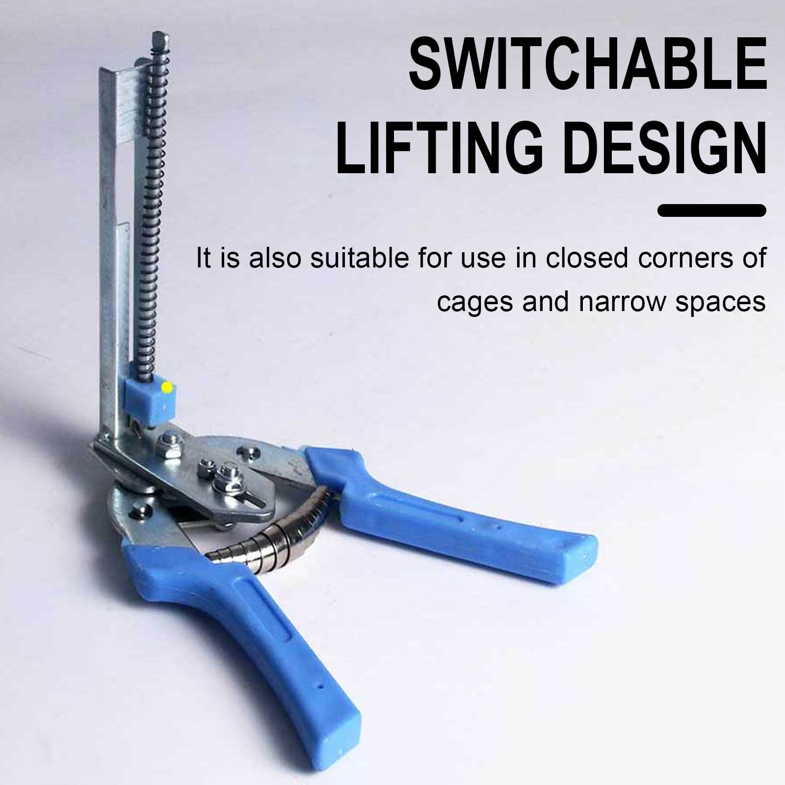 M-Type Nail Ring Pliers Kit with 600 Clips - Automatic Cage Building Tool for Chicken Coops & Fences - Anti-Slip Rubber Handle & Spring-Assisted Operation Blue - Image 5