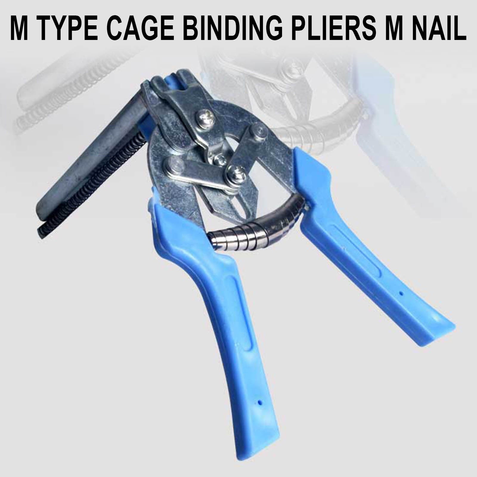 M-Type Nail Ring Pliers Kit with 600 Clips - Automatic Cage Building Tool for Chicken Coops & Fences - Anti-Slip Rubber Handle & Spring-Assisted Operation Blue - Image 6