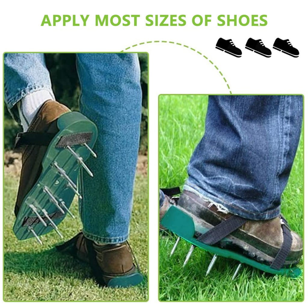 Lawn Aerator Shoes with Hook & Loop Straps for Effectively Aerating Lawn Soil, One Size Fits All Free-Installation Heavy Duty Spiked Sandals Shoes for Easy Use for Yard Patio Garden - Image 4