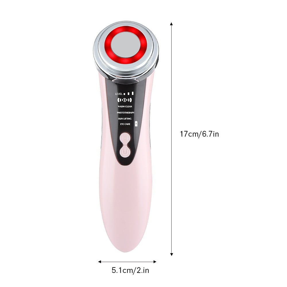 Face Massager Electric Face Lifting 4 in 1 Facial Massager Anti Aging Skin Tightening Firming Skin Care Tools,USB Rechargeable Red Blue Light Thermal Massage Beauty Device 400mah 3.7V/0.6A - Image 3