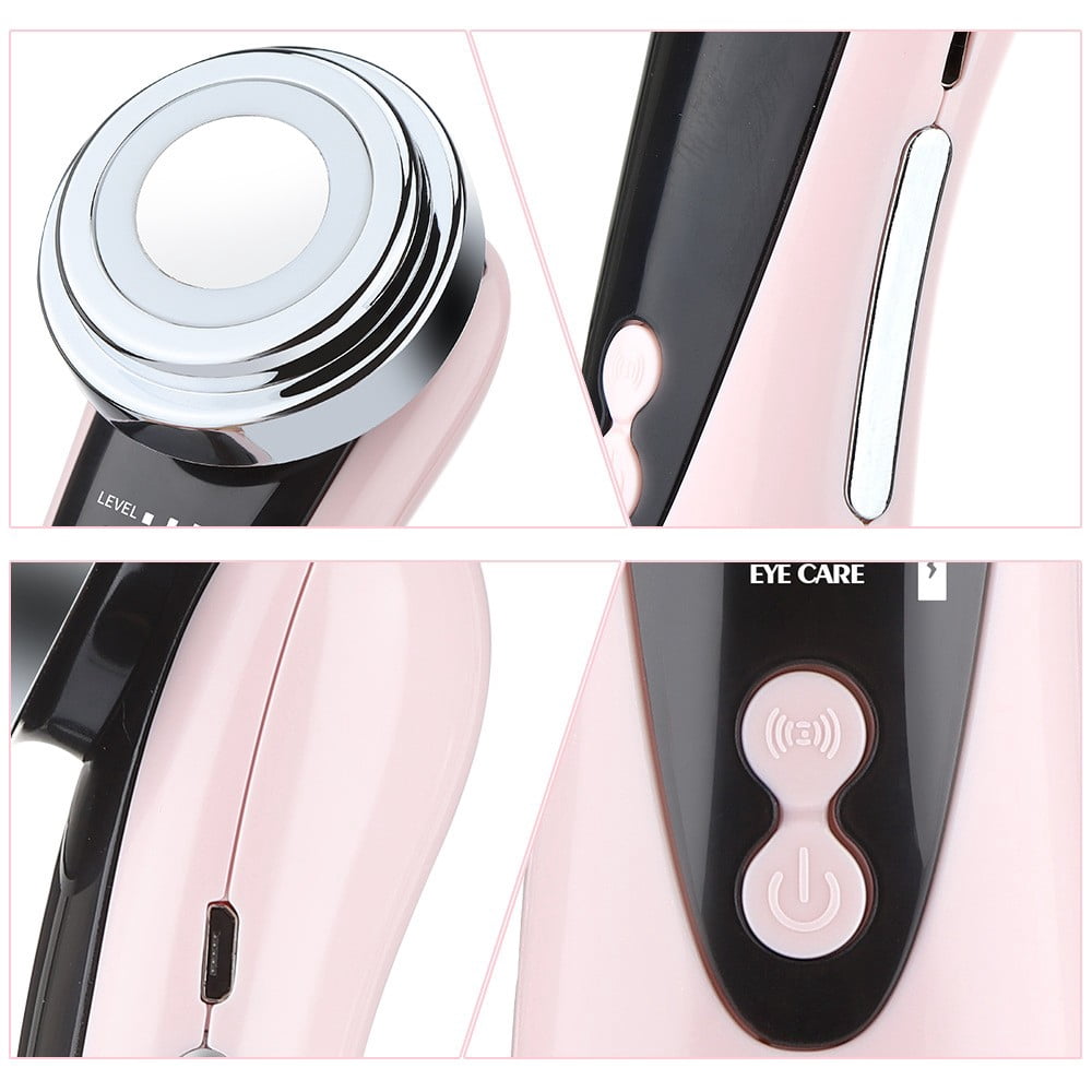 Face Massager Electric Face Lifting 4 in 1 Facial Massager Anti Aging Skin Tightening Firming Skin Care Tools,USB Rechargeable Red Blue Light Thermal Massage Beauty Device 400mah 3.7V/0.6A - Image 5
