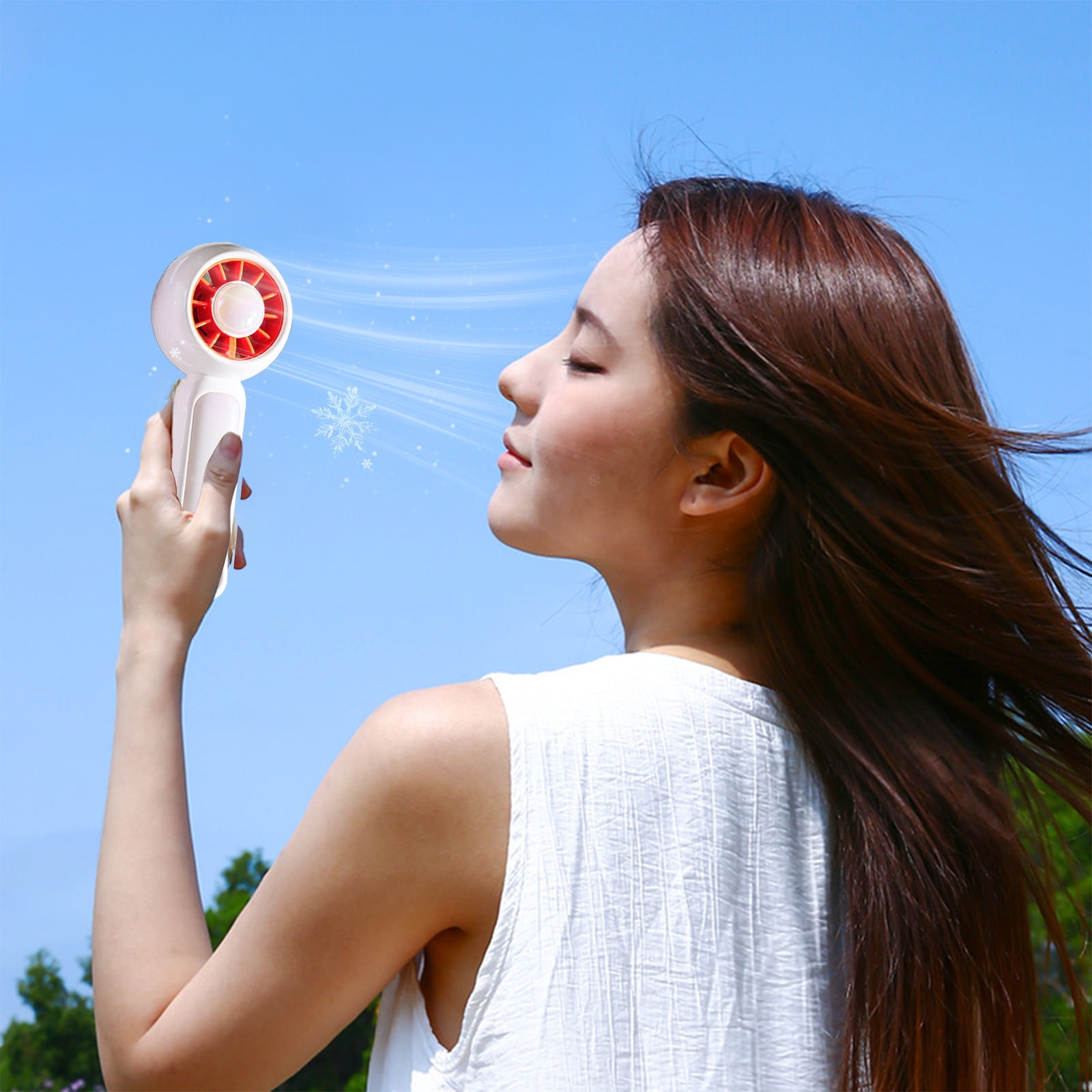 Air Conditioner Fan – The GENUINE Portable Ice Cooling Refrigerating Pad Handheld Cooling Fan That Blows Cold Air White - Image 1