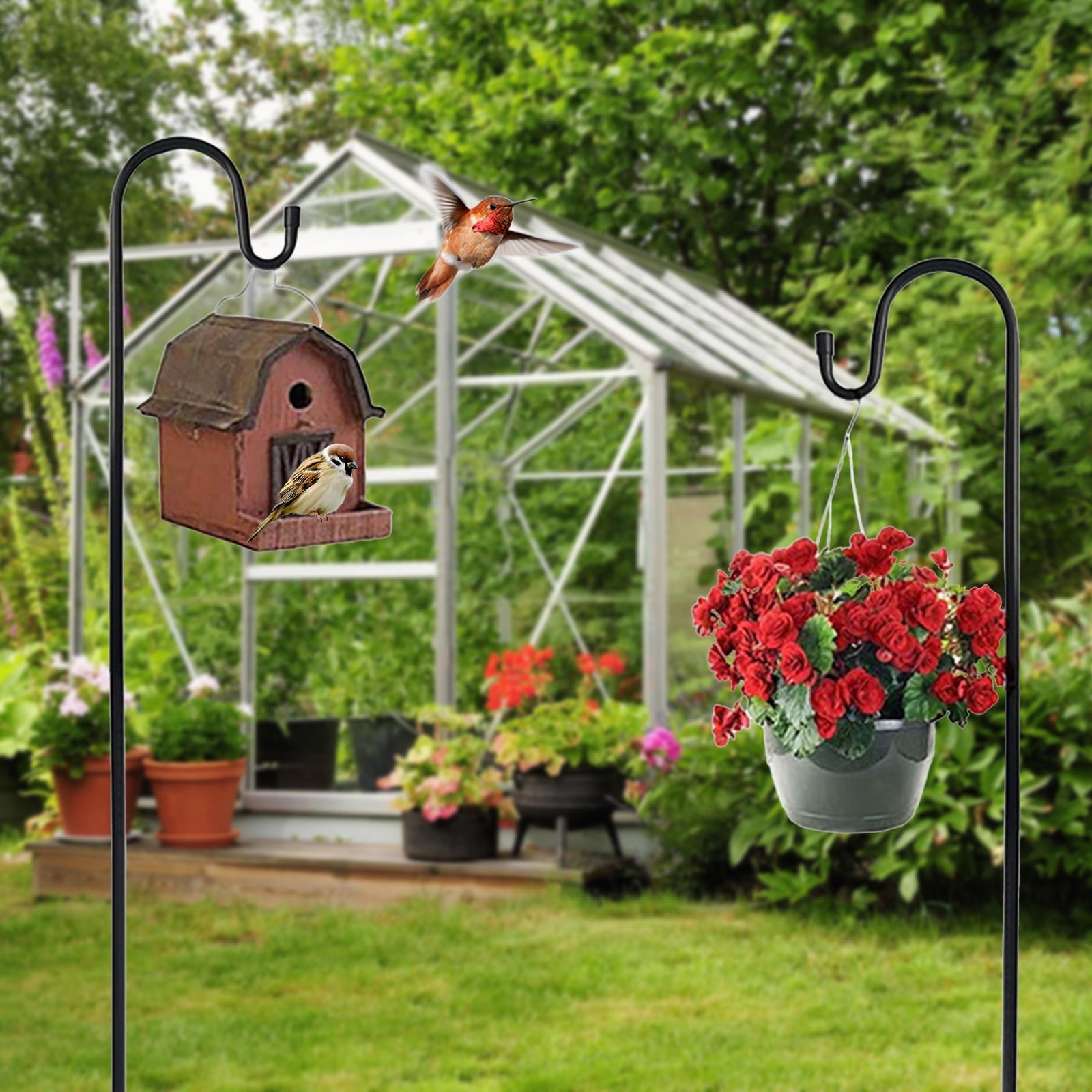 Garden Hooks for Outdoor Lanterns, Garden Hooks for Hanging Plants, Solar Lights, Small Shepherds Hooks for Outdoor, Plant Poles 100CM - Image 5