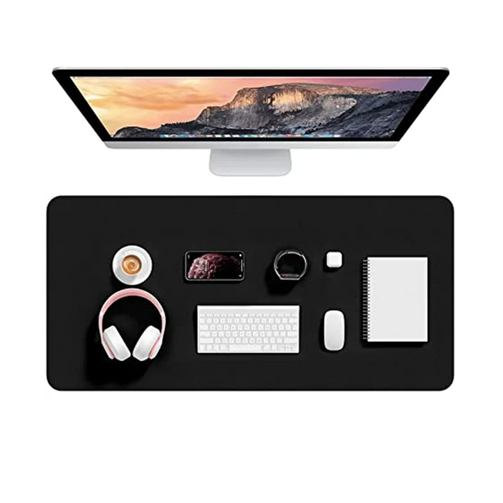 Leather Desk Pad Protector, Office Desk Mat, Large Mouse Pad, Non-Slip PU Leather Desk Blotter, Laptop Desk Pad, Waterproof Desk Writing Pad for Office and Home, 31.5x15.7 31.5