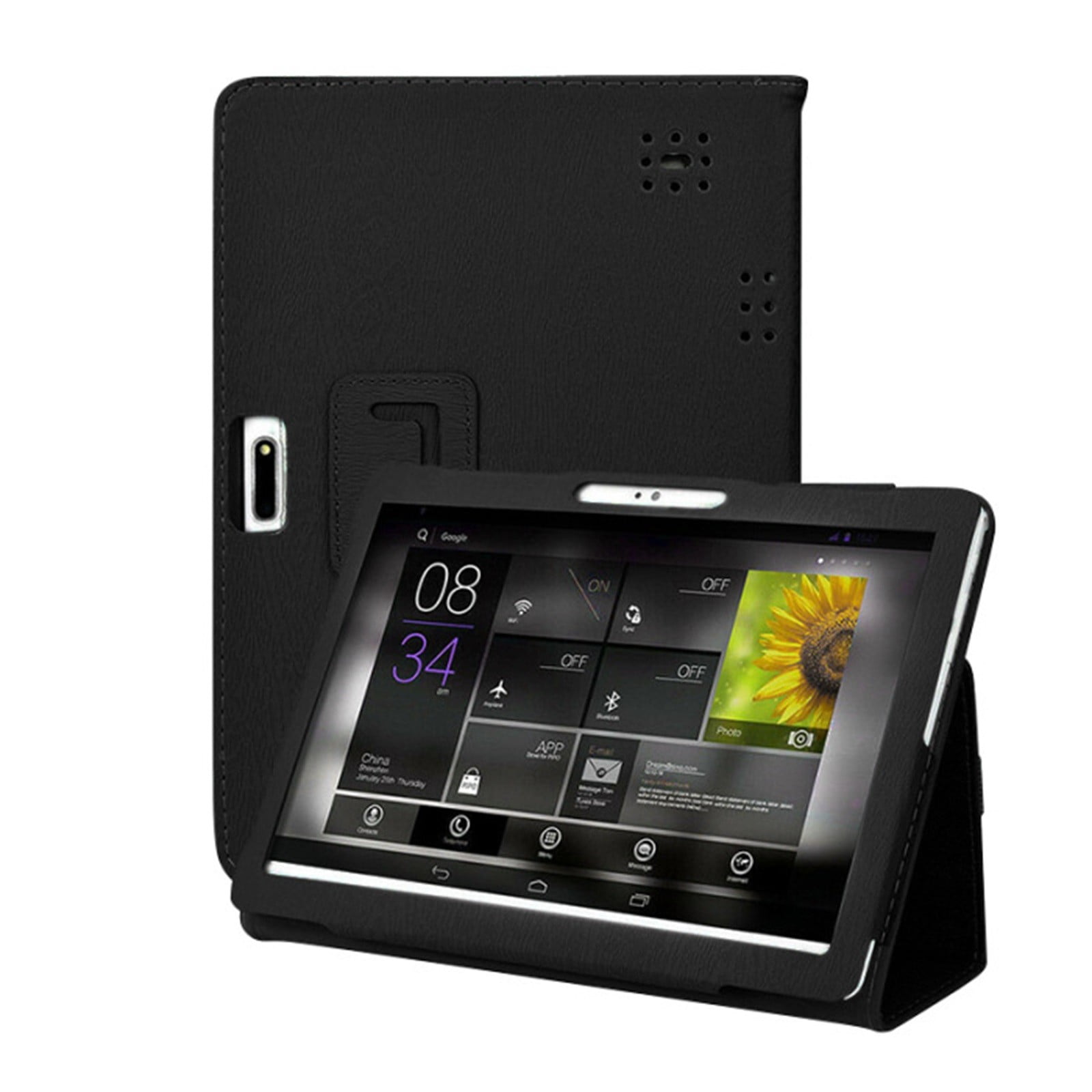 Universal Leather Tablet Case for 10-Inch & 10.1-Inch Android Tablets – Stylish Flip Cover Stand, Shockproof, Anti-Dirt & Anti-Fingerprint Protection, Fit for Most 10” Tablets blue - Image 1