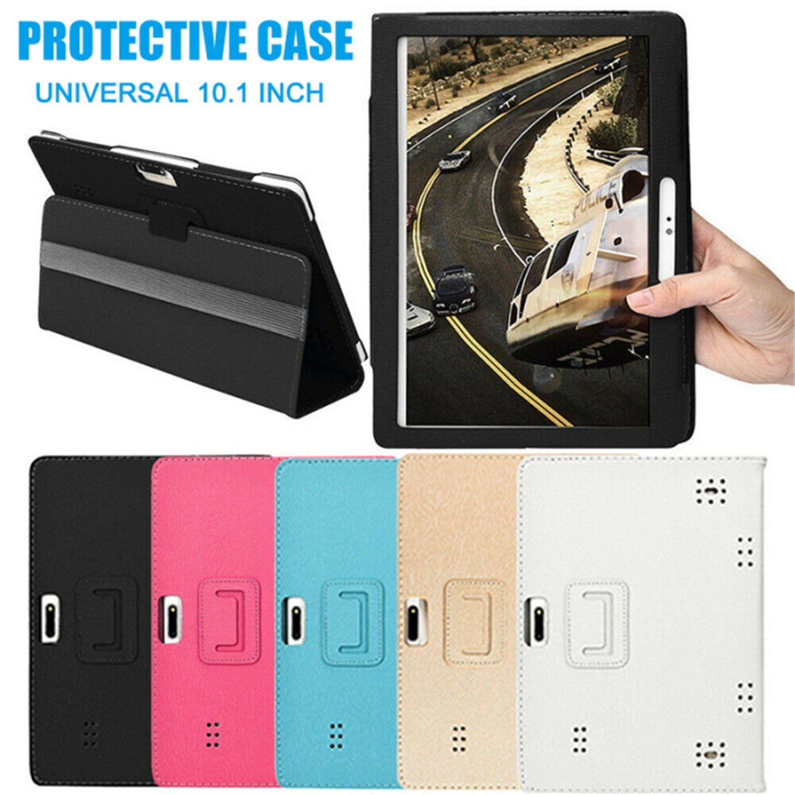 Universal Leather Tablet Case for 10-Inch & 10.1-Inch Android Tablets – Stylish Flip Cover Stand, Shockproof, Anti-Dirt & Anti-Fingerprint Protection, Fit for Most 10” Tablets blue - Image 2