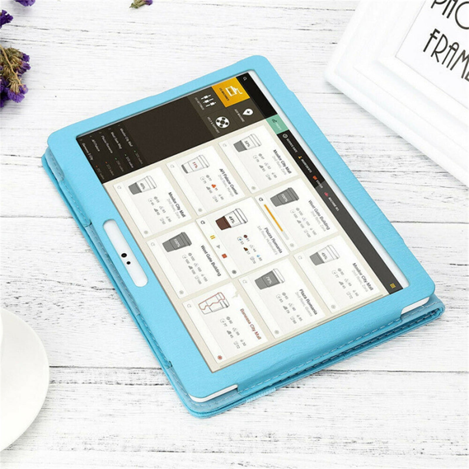 Universal Leather Tablet Case for 10-Inch & 10.1-Inch Android Tablets – Stylish Flip Cover Stand, Shockproof, Anti-Dirt & Anti-Fingerprint Protection, Fit for Most 10” Tablets blue - Image 6