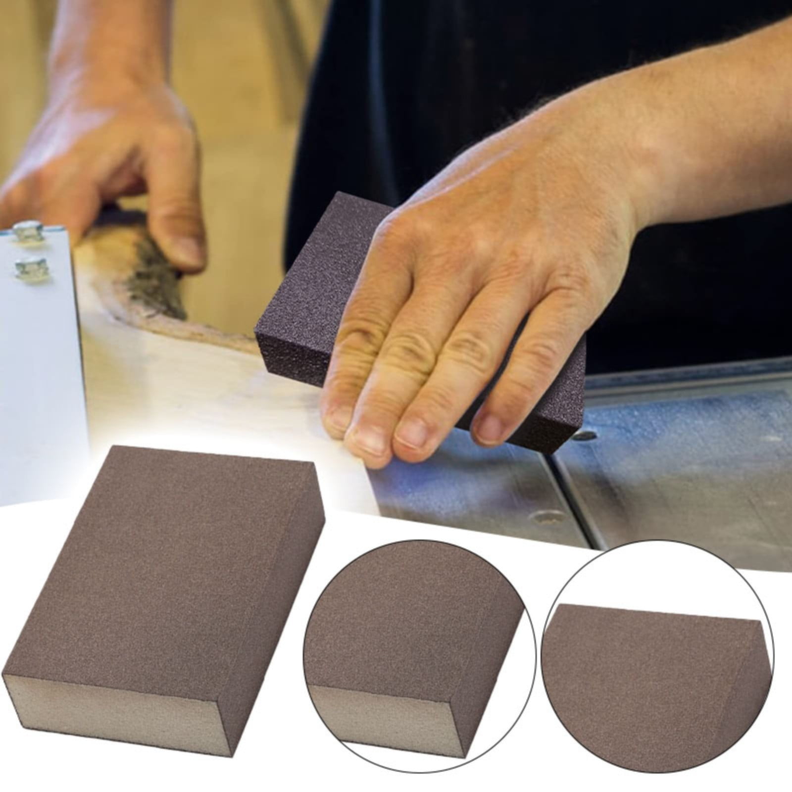 Sanding Sponge, Three Kinds of Grits 60/100/180, Washable and Reusable Handmade Sandpaper Block, Drywall Sandpaper Blocks for Wooden Drywall Sheetrock and Metal Glazing, 2.75x3.93x1.02 2.75