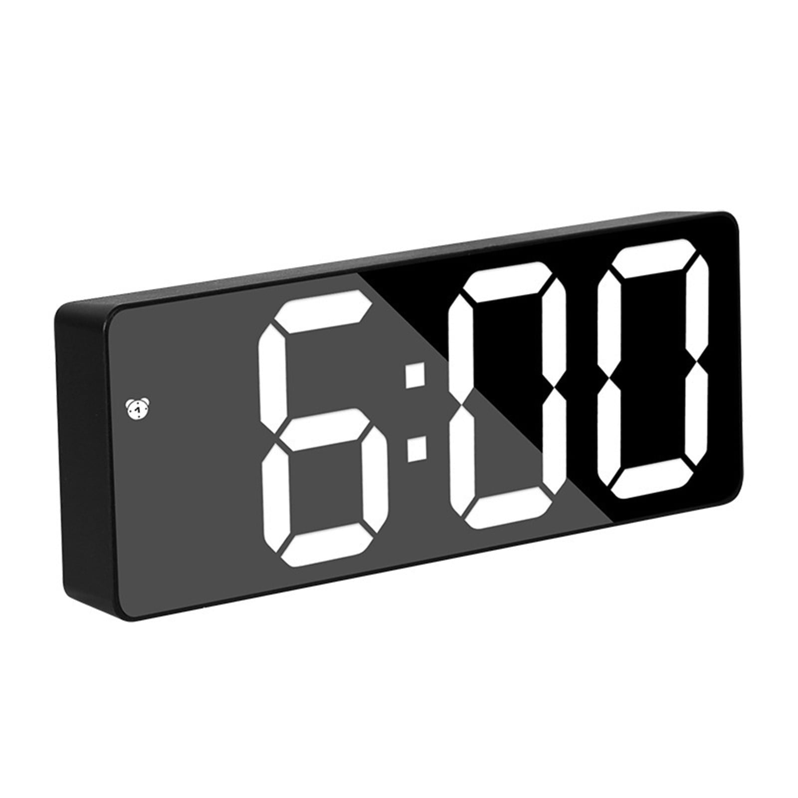 LED Digital Alarm Clock,12/24H Desk Alarm for Bedrooms, Table Clock Display with White Digits, Adjustable Levels Brightness,Temperature, Corded Powered - Image 1