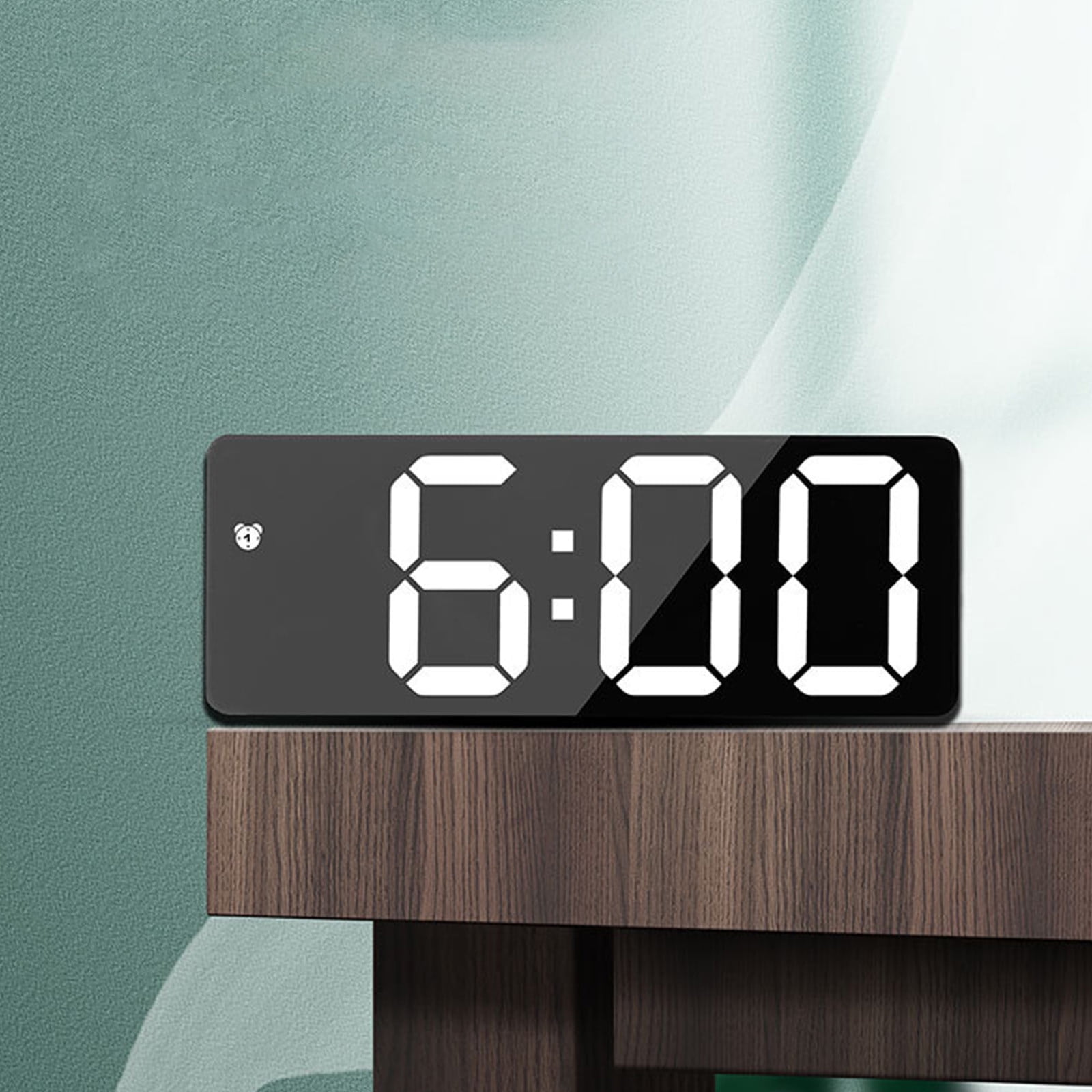 LED Digital Alarm Clock,12/24H Desk Alarm for Bedrooms, Table Clock Display with White Digits, Adjustable Levels Brightness,Temperature, Corded Powered - Image 2
