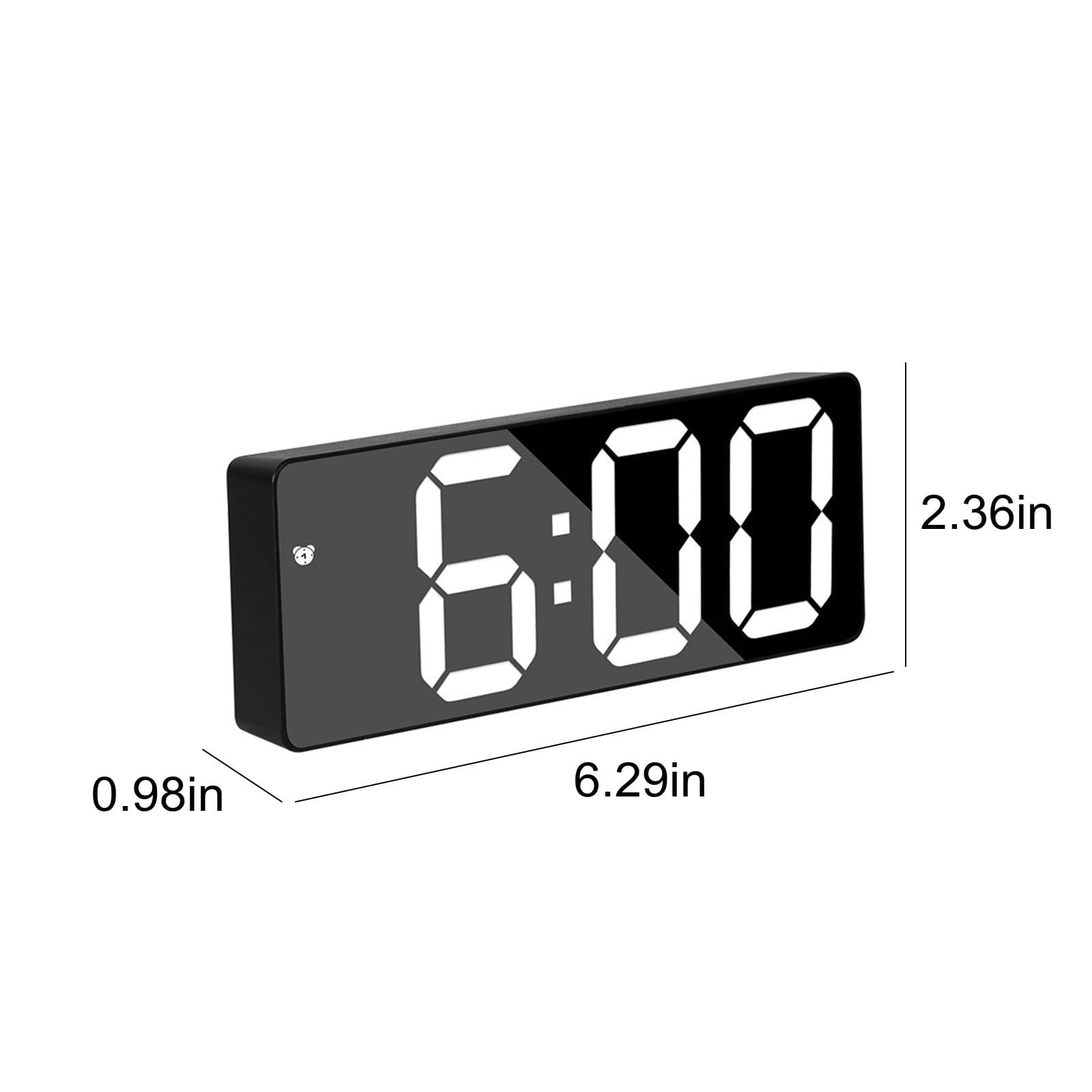 LED Digital Alarm Clock,12/24H Desk Alarm for Bedrooms, Table Clock Display with White Digits, Adjustable Levels Brightness,Temperature, Corded Powered - Image 3
