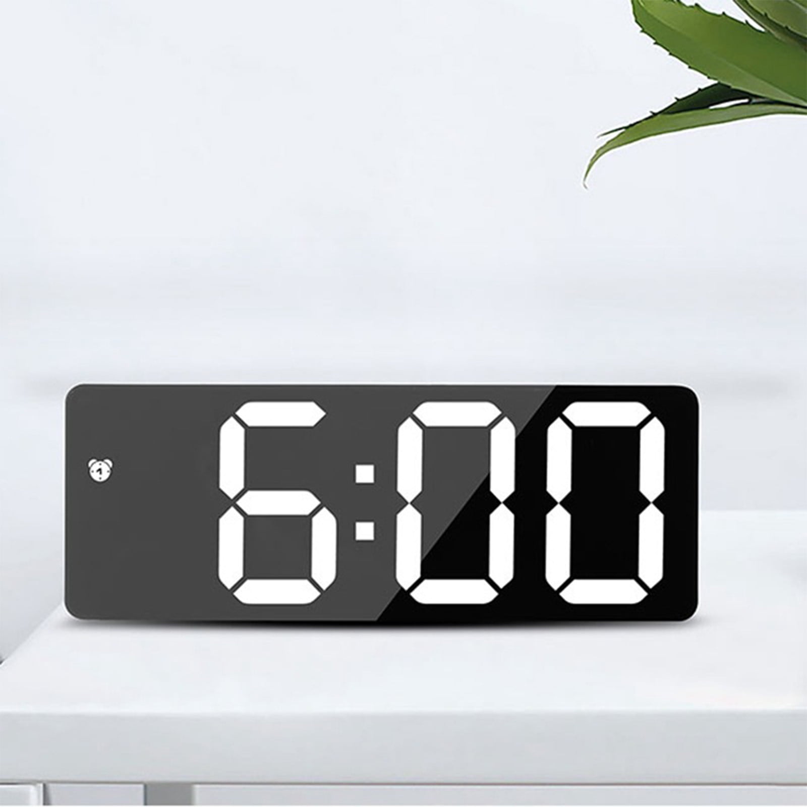 LED Digital Alarm Clock,12/24H Desk Alarm for Bedrooms, Table Clock Display with White Digits, Adjustable Levels Brightness,Temperature, Corded Powered - Image 4