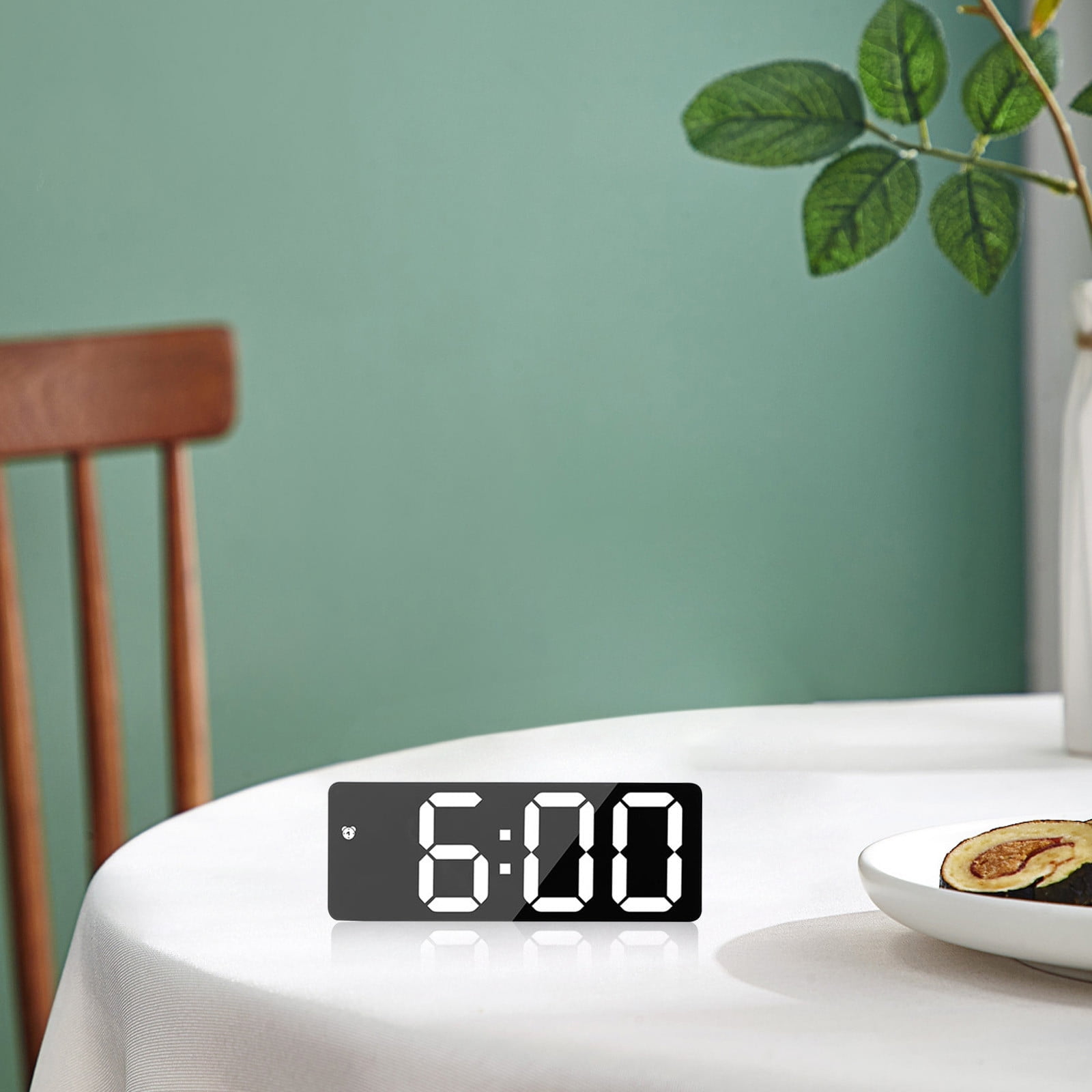LED Digital Alarm Clock,12/24H Desk Alarm for Bedrooms, Table Clock Display with White Digits, Adjustable Levels Brightness,Temperature, Corded Powered - Image 6